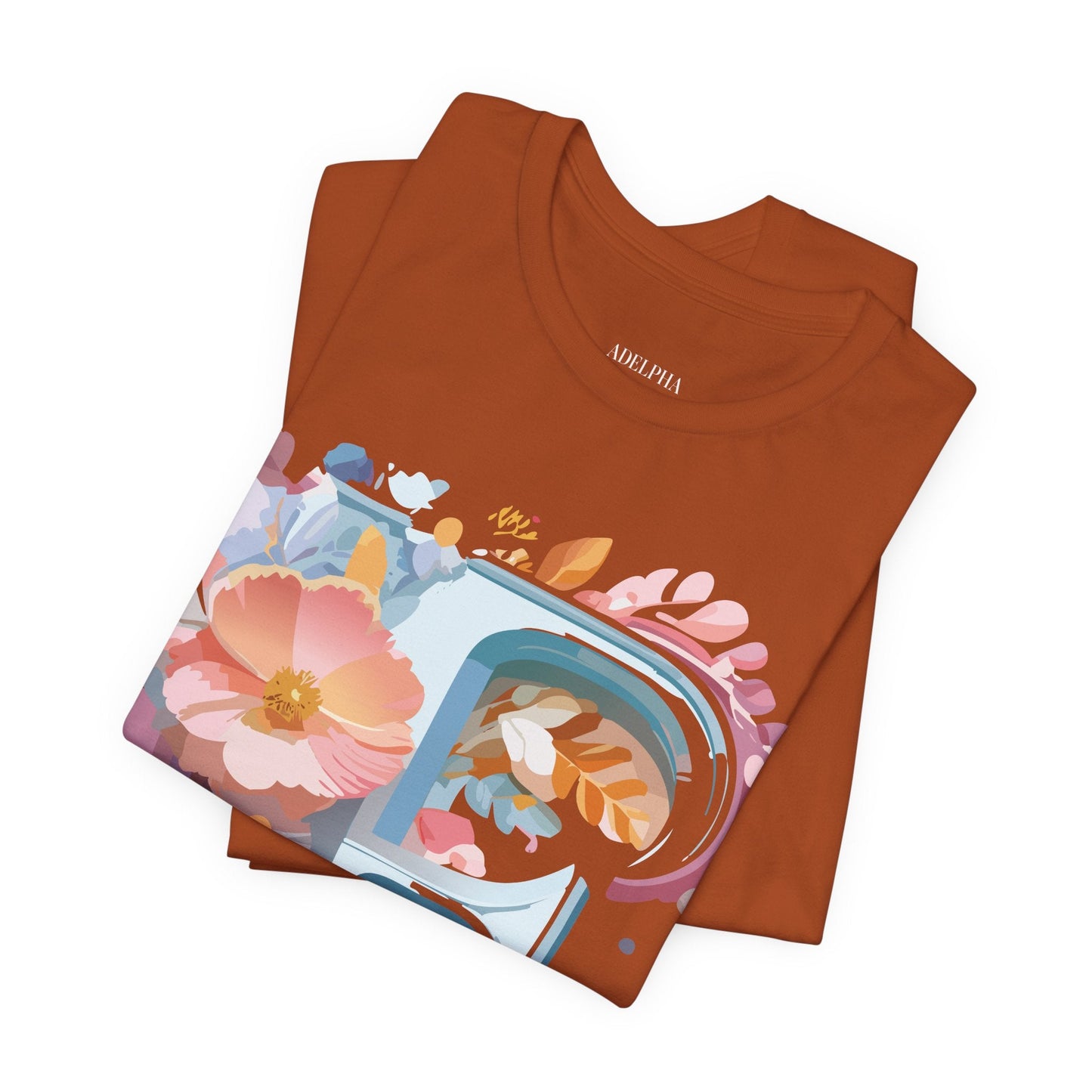 Letter F Graphic Tee Unisex Short Sleeve Vintage Inspired Adelpha Artwork Collection