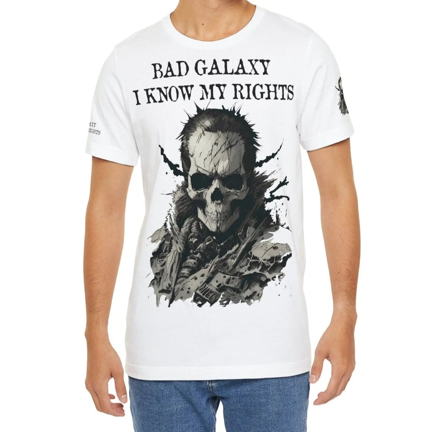 Skull T Shirt From Bad Galaxy Made To Order Cotton Tee With Eco Friendly Inks USA