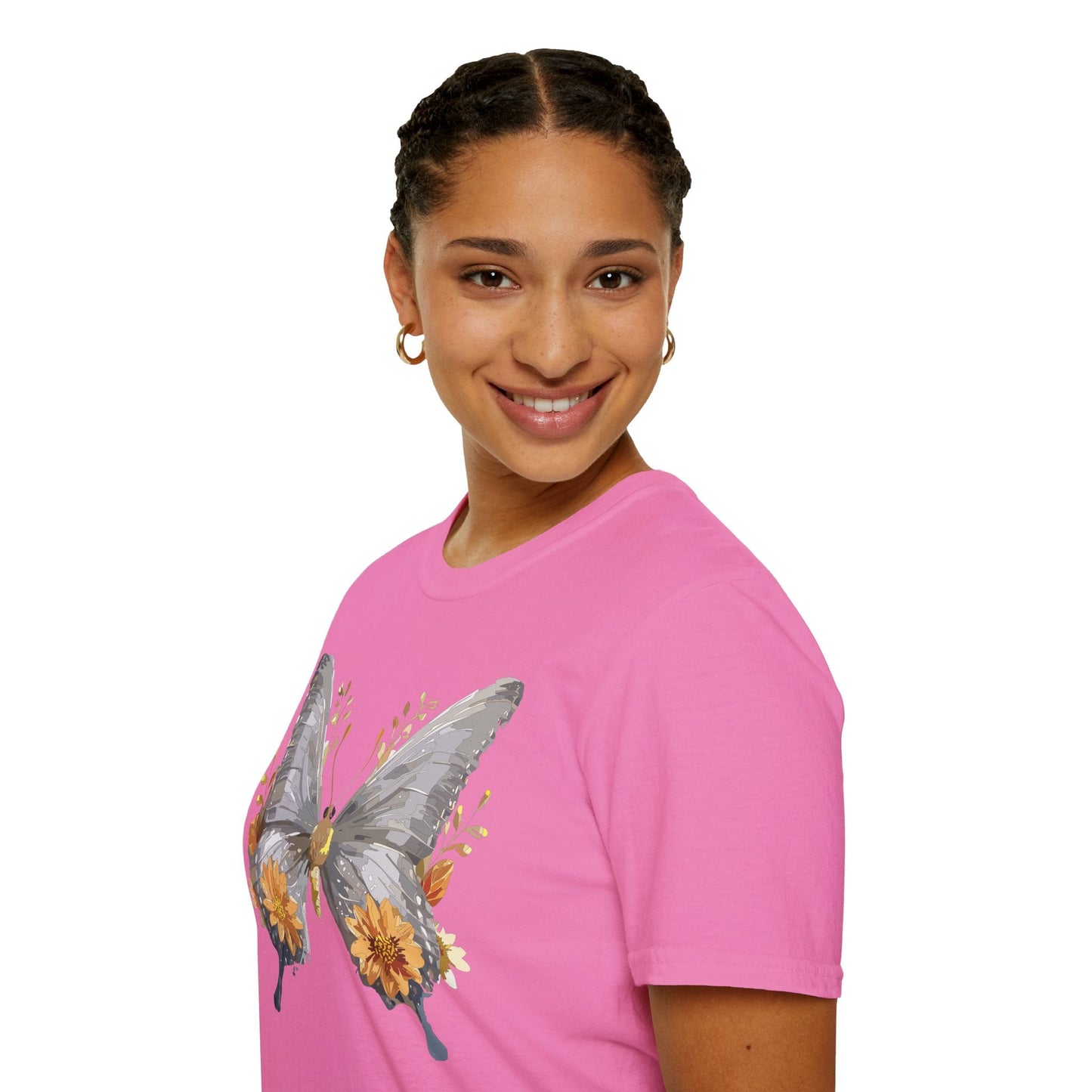 Butterfly T Shirt For Unisex Gildan Softstyle 64000 Cotton Comfort Monarch Design Tee