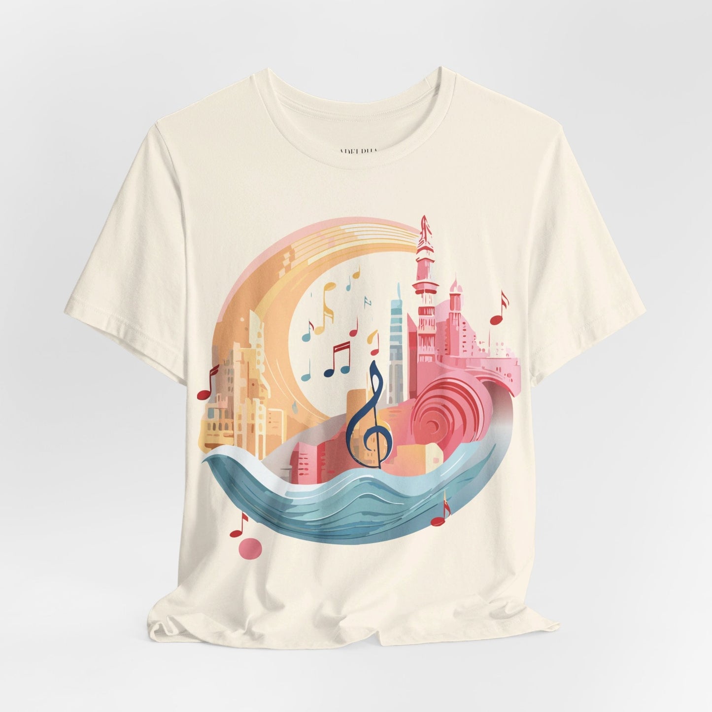 Music Graphic T Shirt Unisex Jersey Short Sleeve Art Design by Adelpha Vintage Inspired Tee