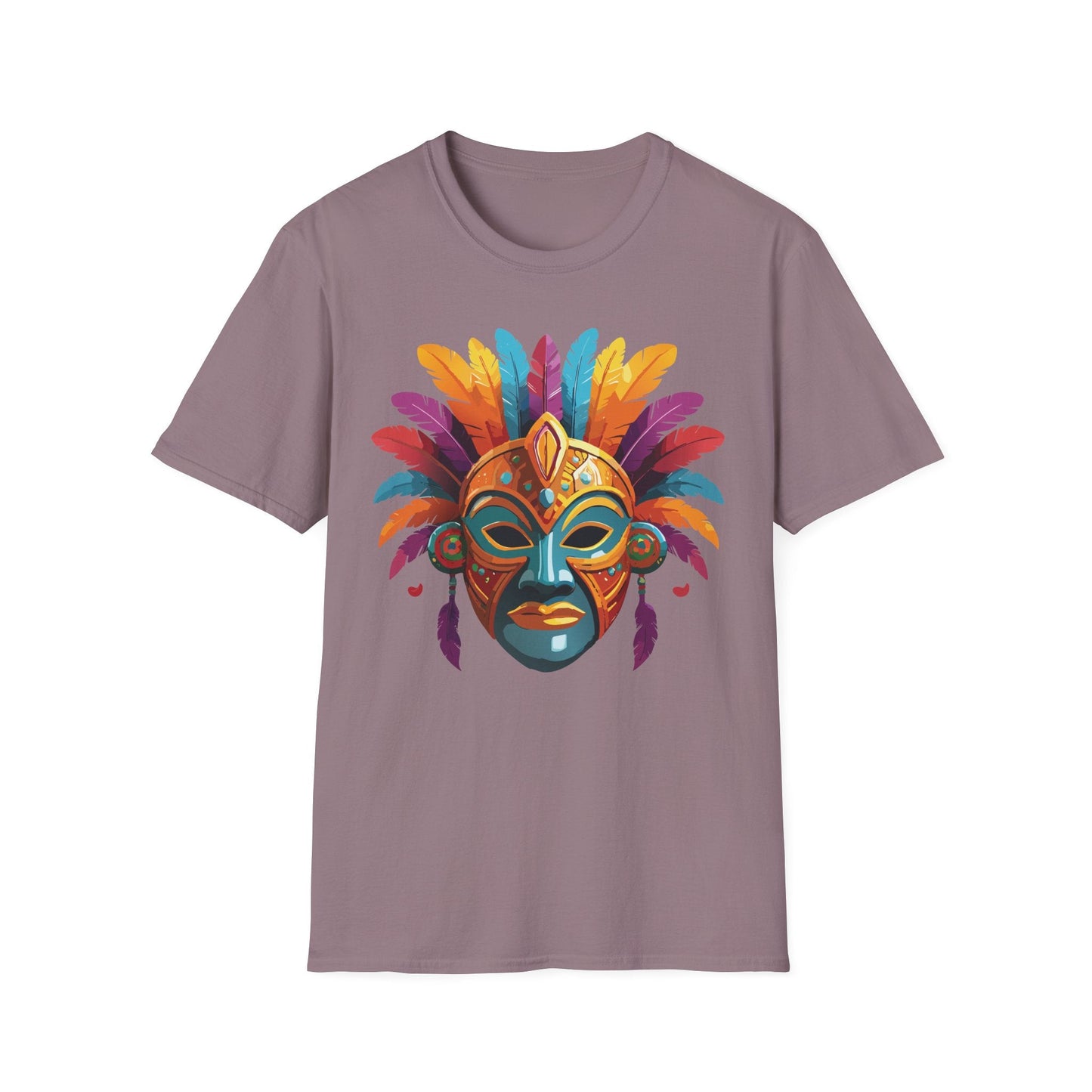 Unisex Gildan Mask T Shirt Softstyle 64000 With Art Design Lightweight Cotton Tee