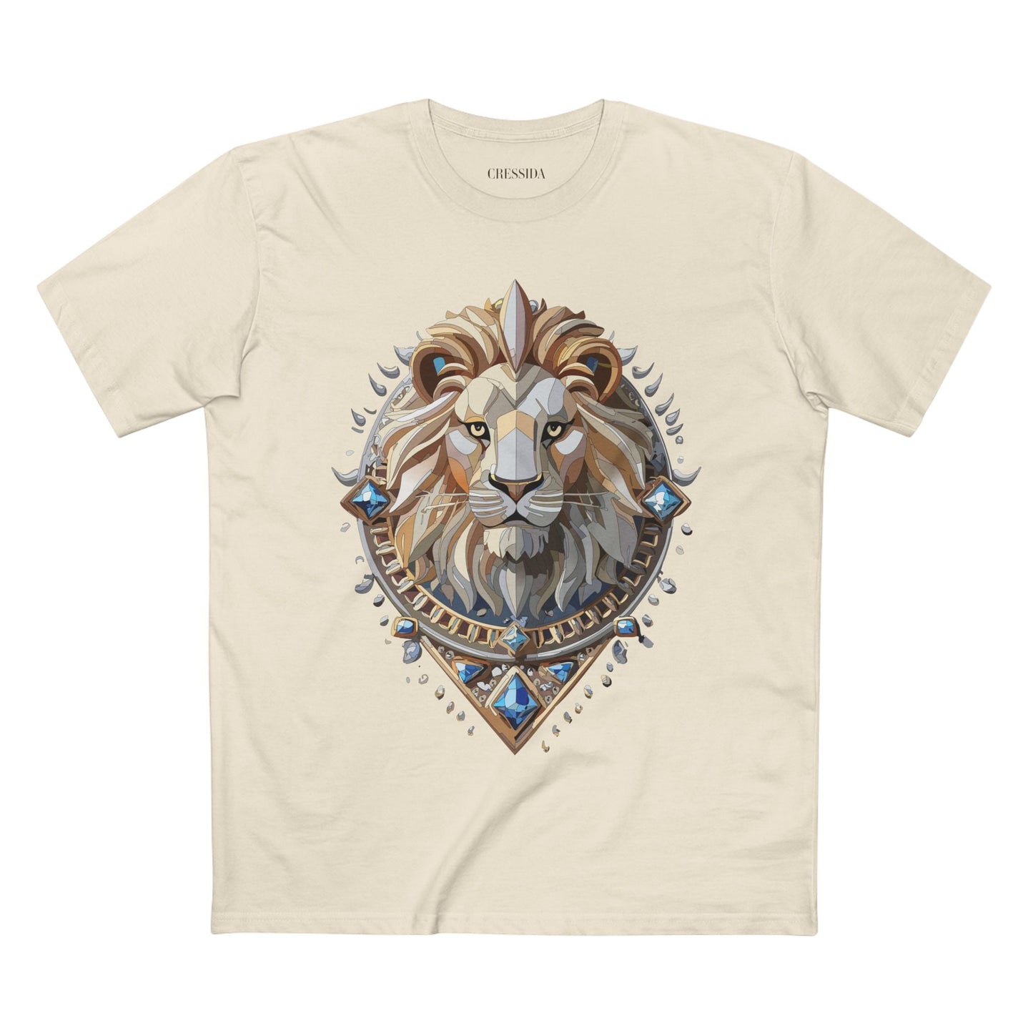 Lion Graphic Unisex 100 Cotton Tee With Unique Animal Golden Medallion Art Design 7