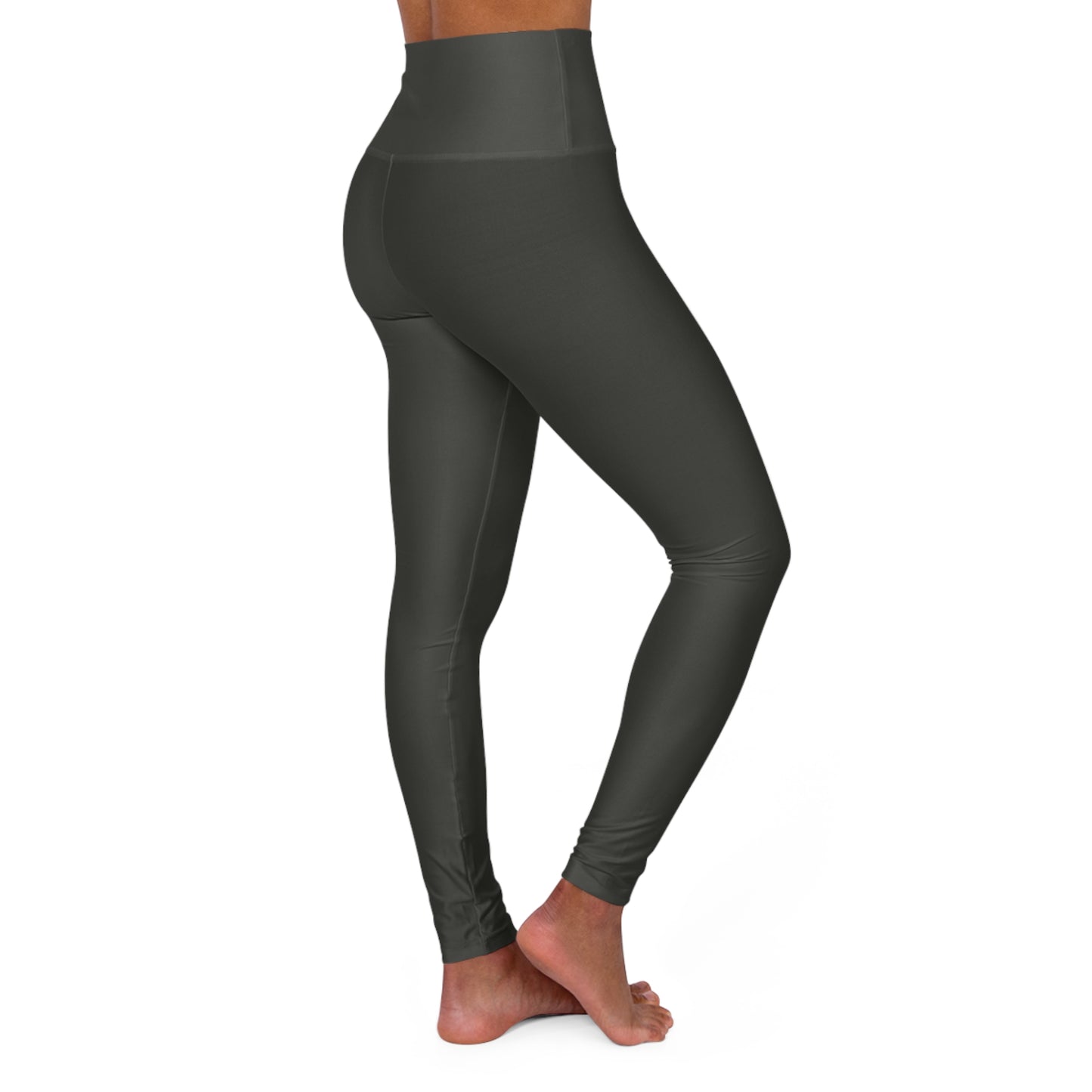 Charcoal Ash Color High-Waist Yoga Leggings Women's Seamless Poly-Span Stretchy Performance Pants