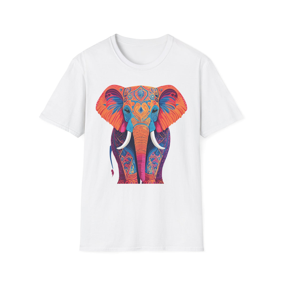 Colorful Mandala Elephant T-Shirt | Boho Animal Graphic Tee