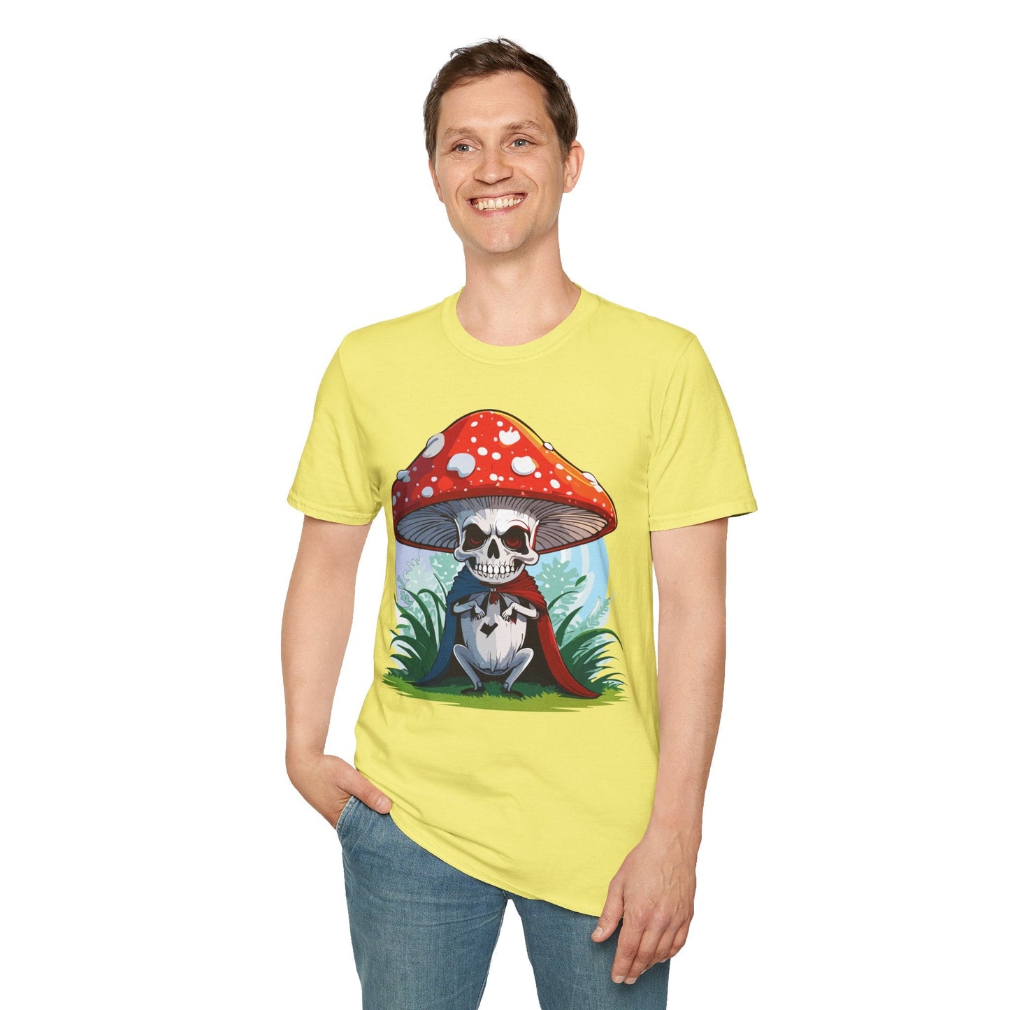 Mashroom Tee Shirt Unisex Gildan Softstyle Short Sleeve Cotton Tee With Funny Mashroom Graphic