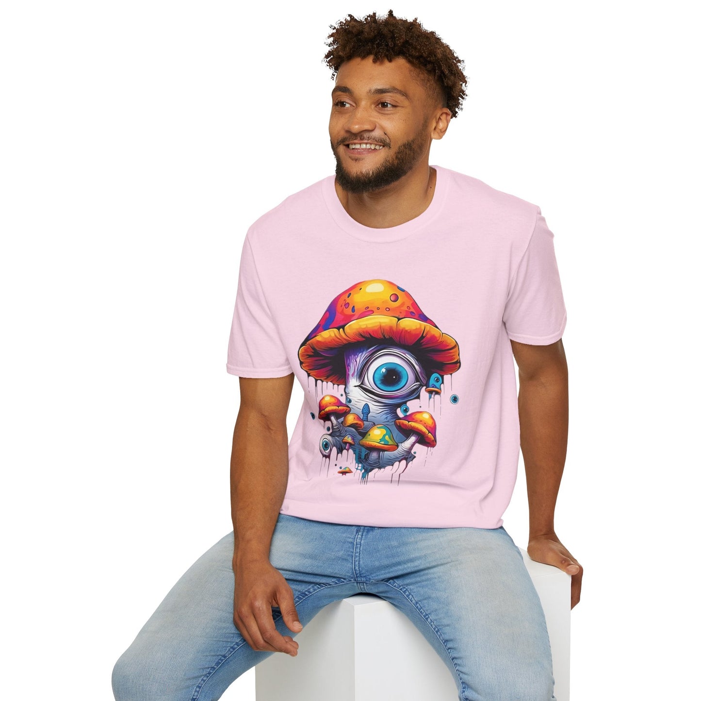 Unisex Mashroom T Shirt With Funny Mashroom Art Design Gildan Softstyle Tee For Everyday Comfort