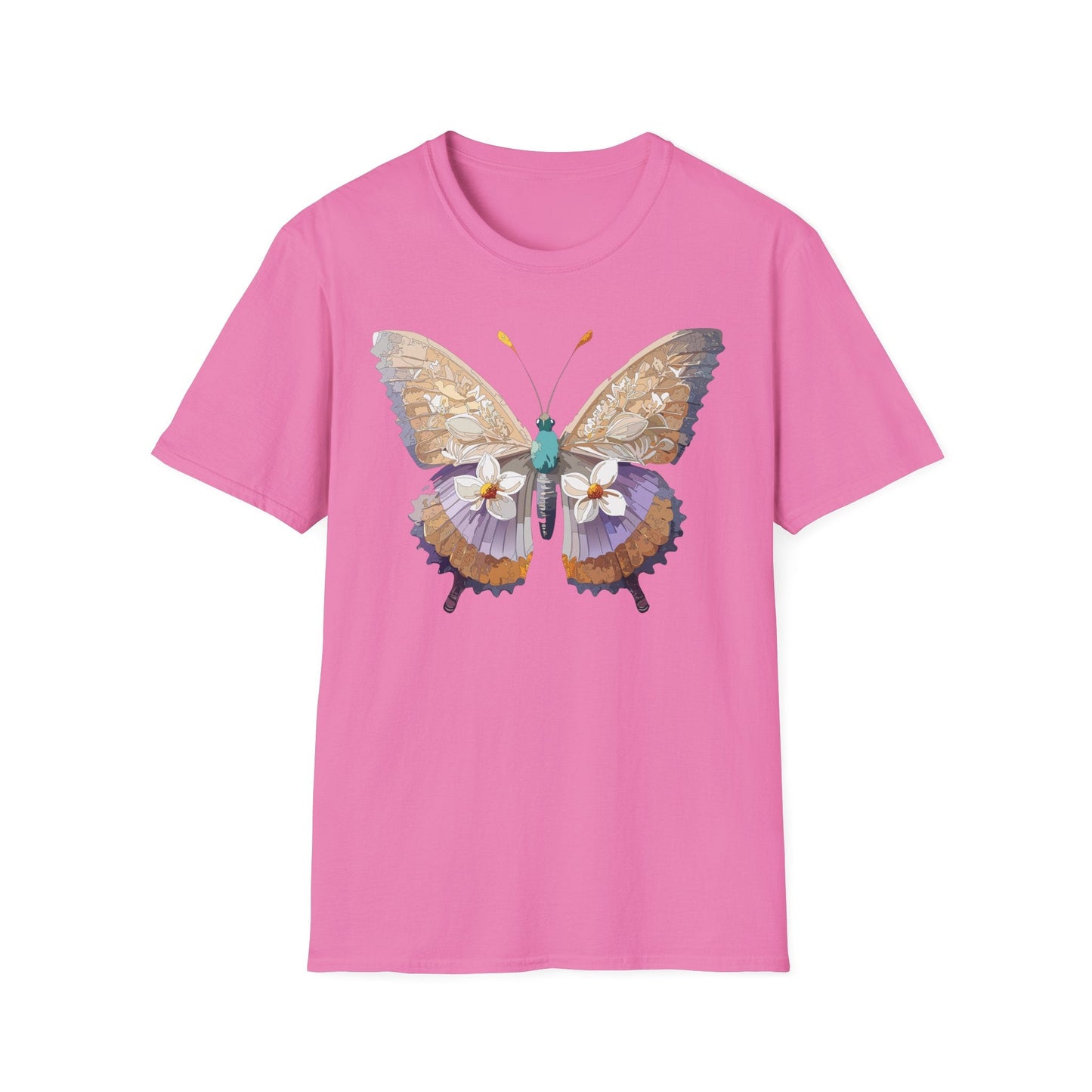 Butterfly Shirt Unisex T Shirt With Monarch Design Softstyle Gildan 64000 100 Percent Cotton Tee