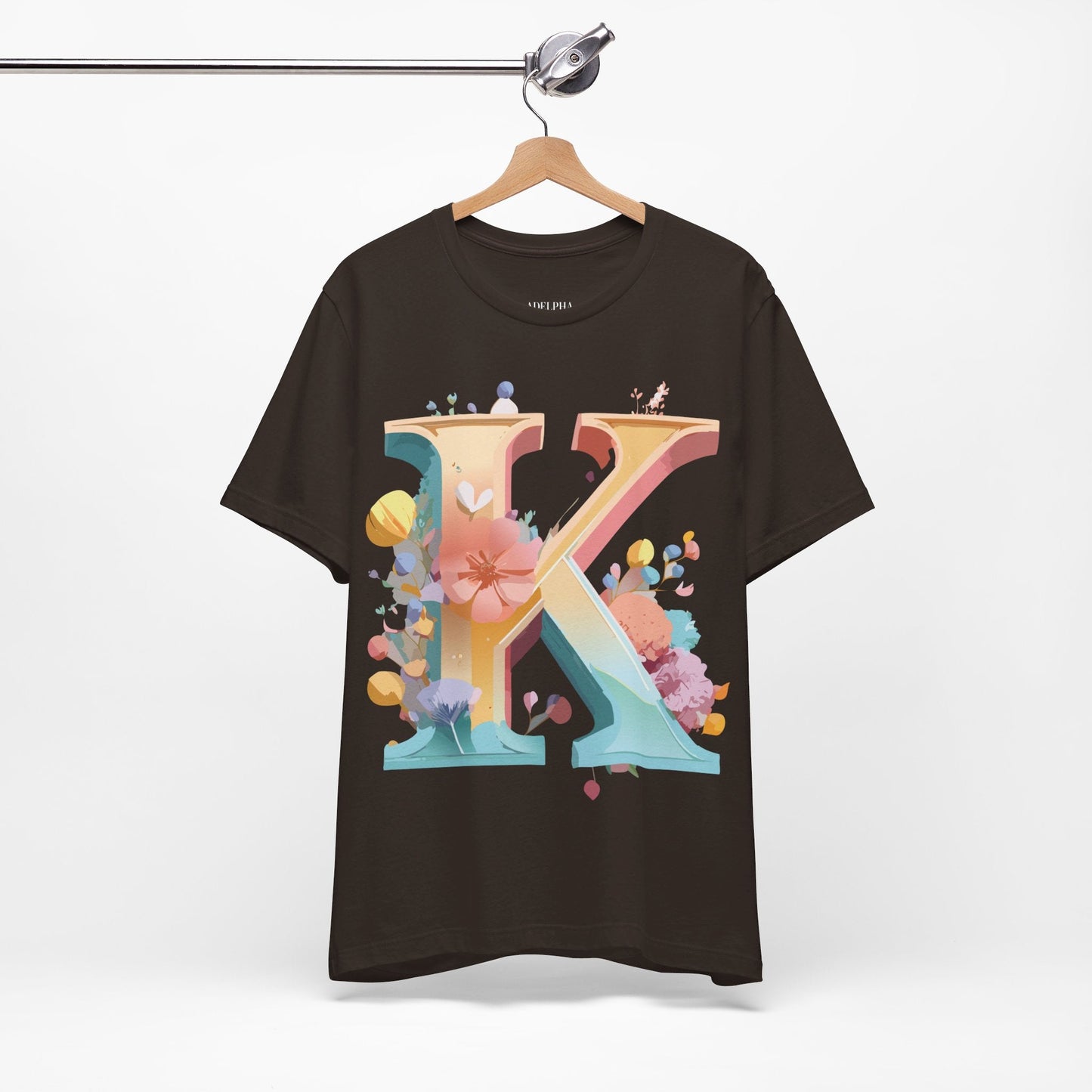 Unisex Letter K Graphic Tee By Adelpha Vintage Inspired Artwork Short Sleeve Shirt