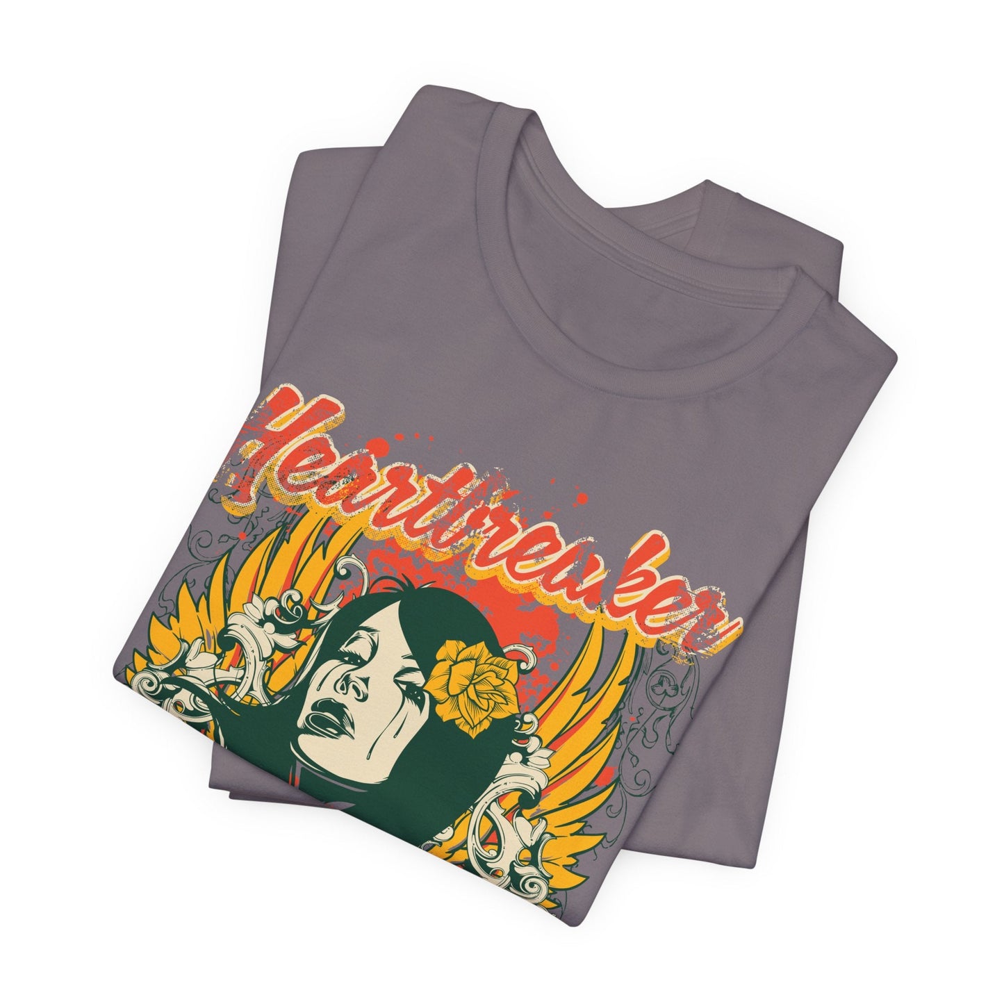 Heartbreaker Illustration Tee Retro Femme Portrait Floral Skull Graphic T-Shirt