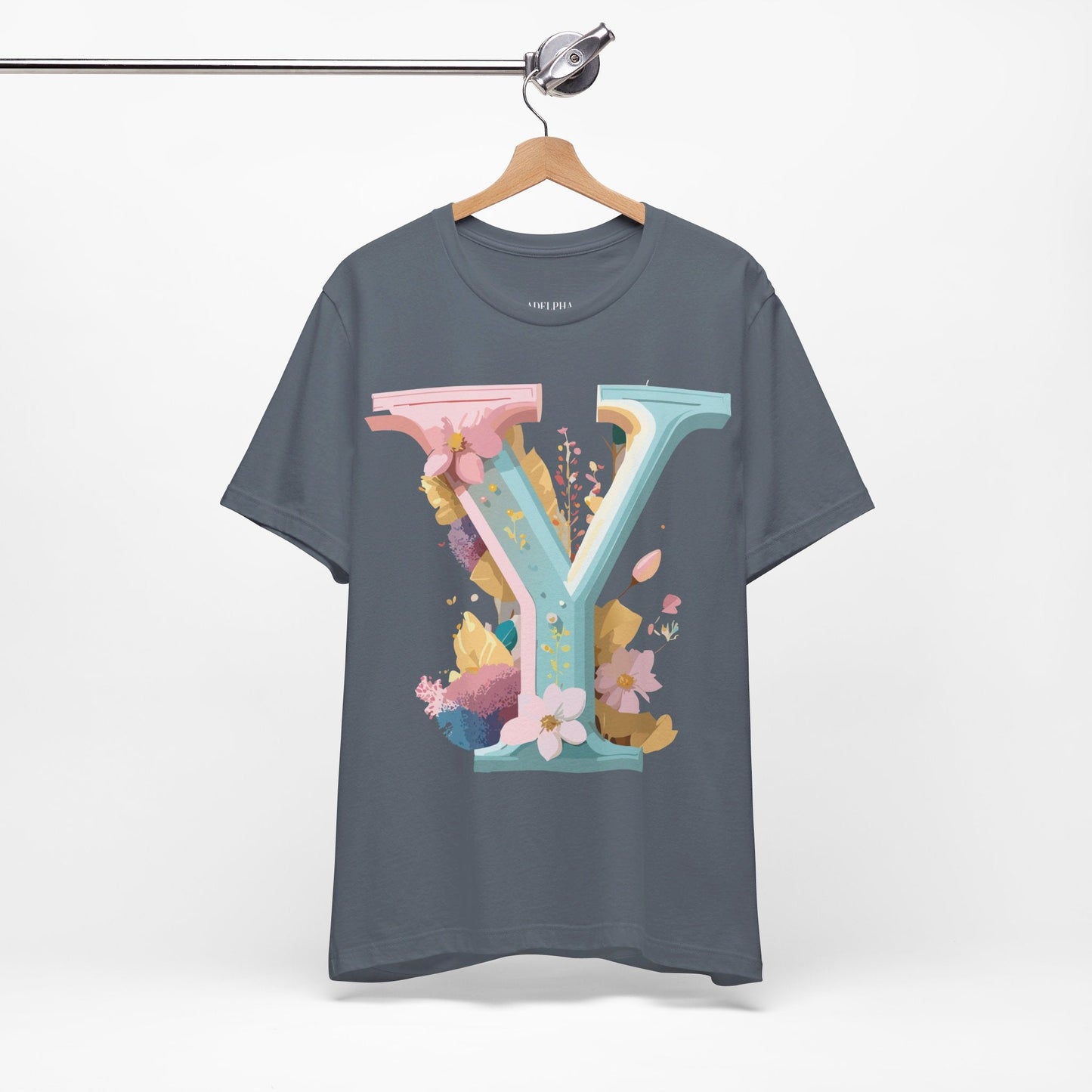 Letter Y Shirt Unisex Graphic Tee Vintage Inspired Adelpha Artwork Short Sleeve Art Design