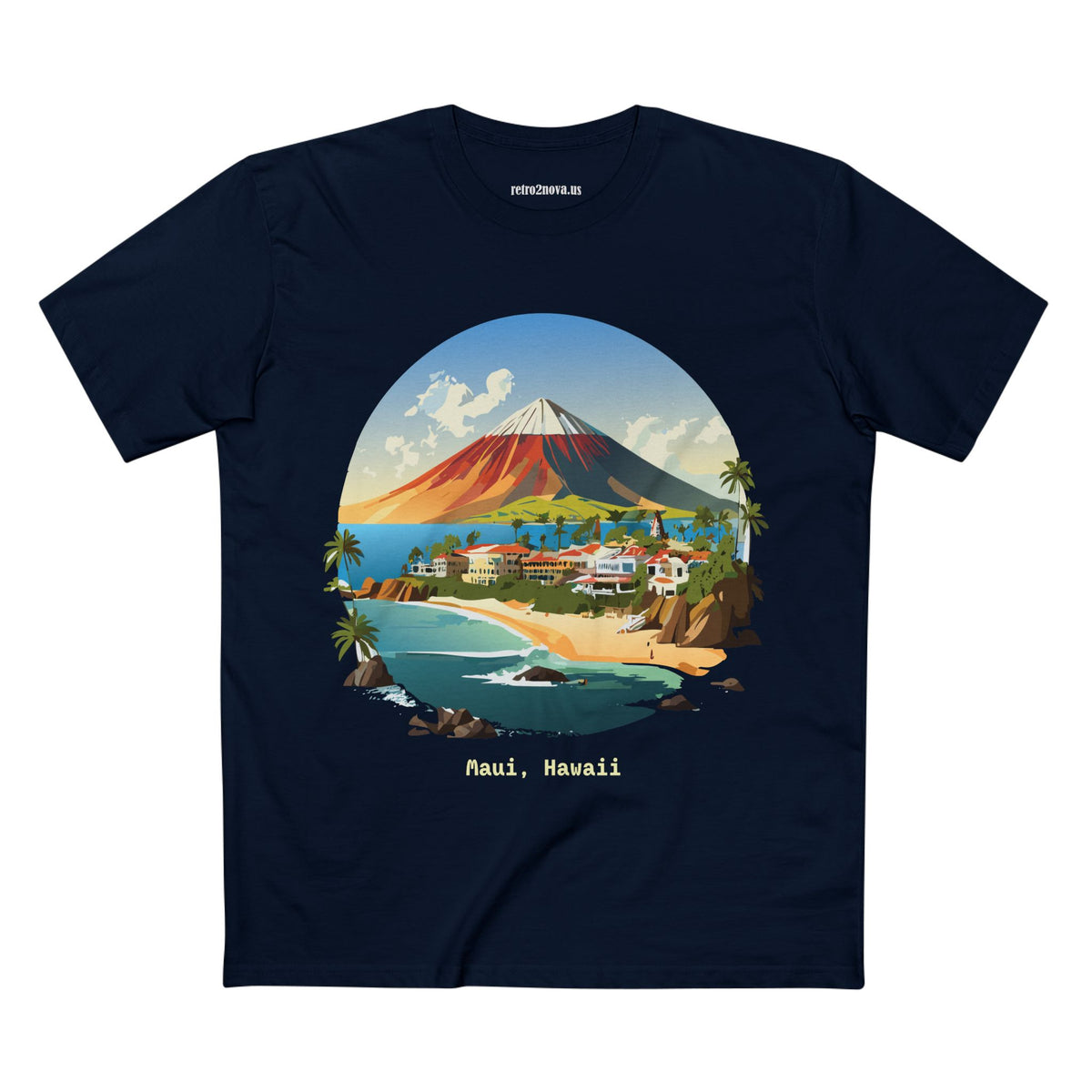 Maui Hawaii Vintage Beach Scene T-Shirt | Tropical Island Graphic Tee