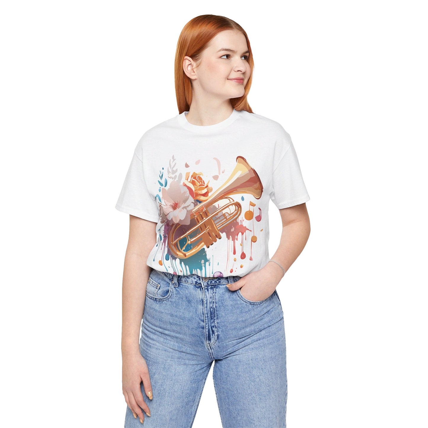Music Graphic Unisex 100 Cotton Vintage Art with Musical Elements Tee 138
