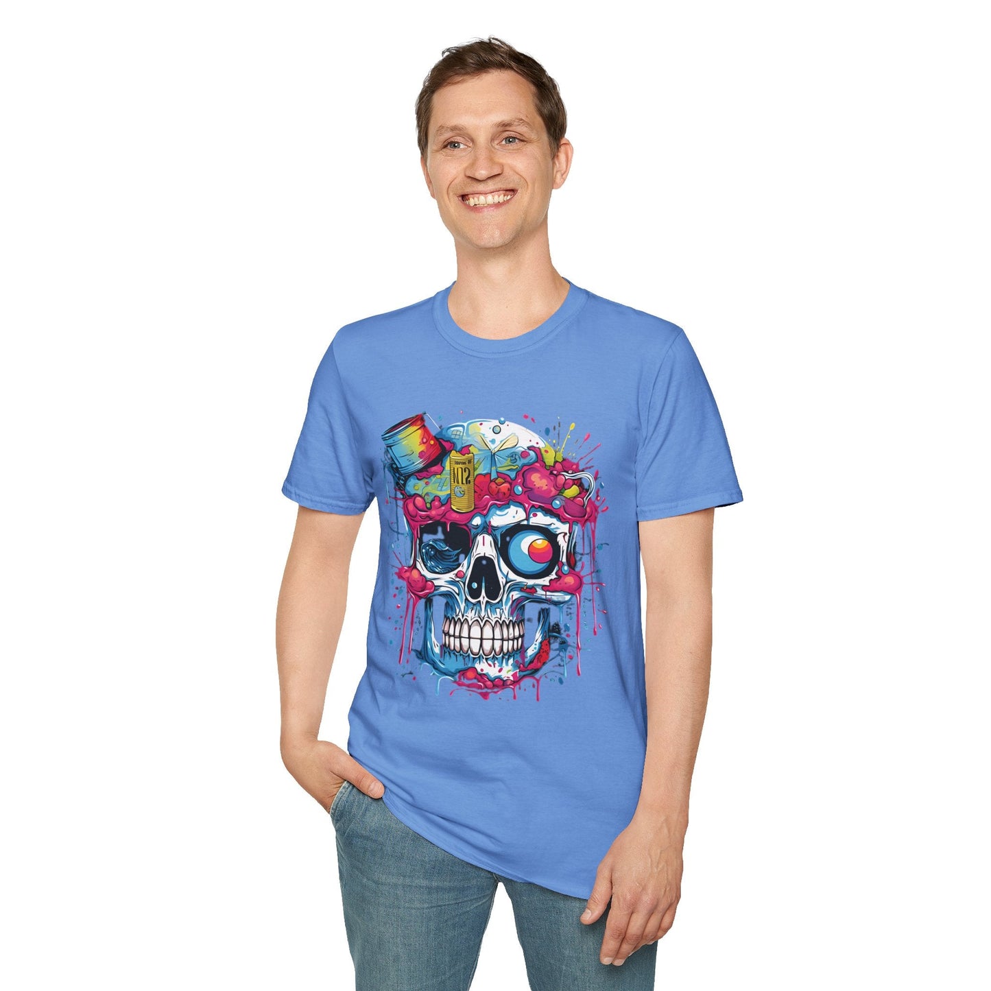 Skull Graphic Tee Shirt Unisex Skeleton Shirt Softstyle Cotton Comfort Everyday Wear Durable