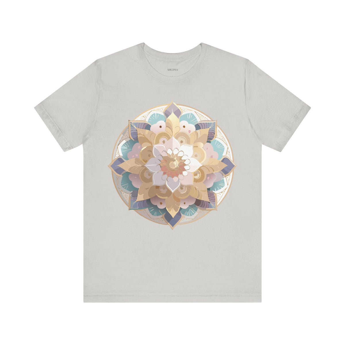 Mandala Graphic Unisex Cotton Bella+Canvas Tee with Floral Art Design d27