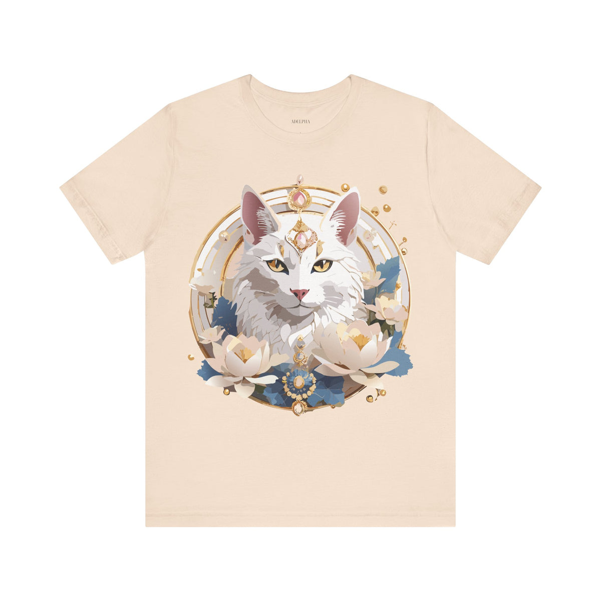 Medallion Graphic Unisex Cotton Bella+Canvas Tee with Floral Art Design m56