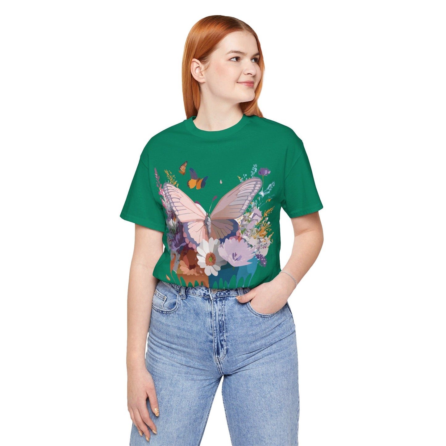 Butterfly Graphic Tee Unisex Vintage Art Design Adelpha Short Sleeve