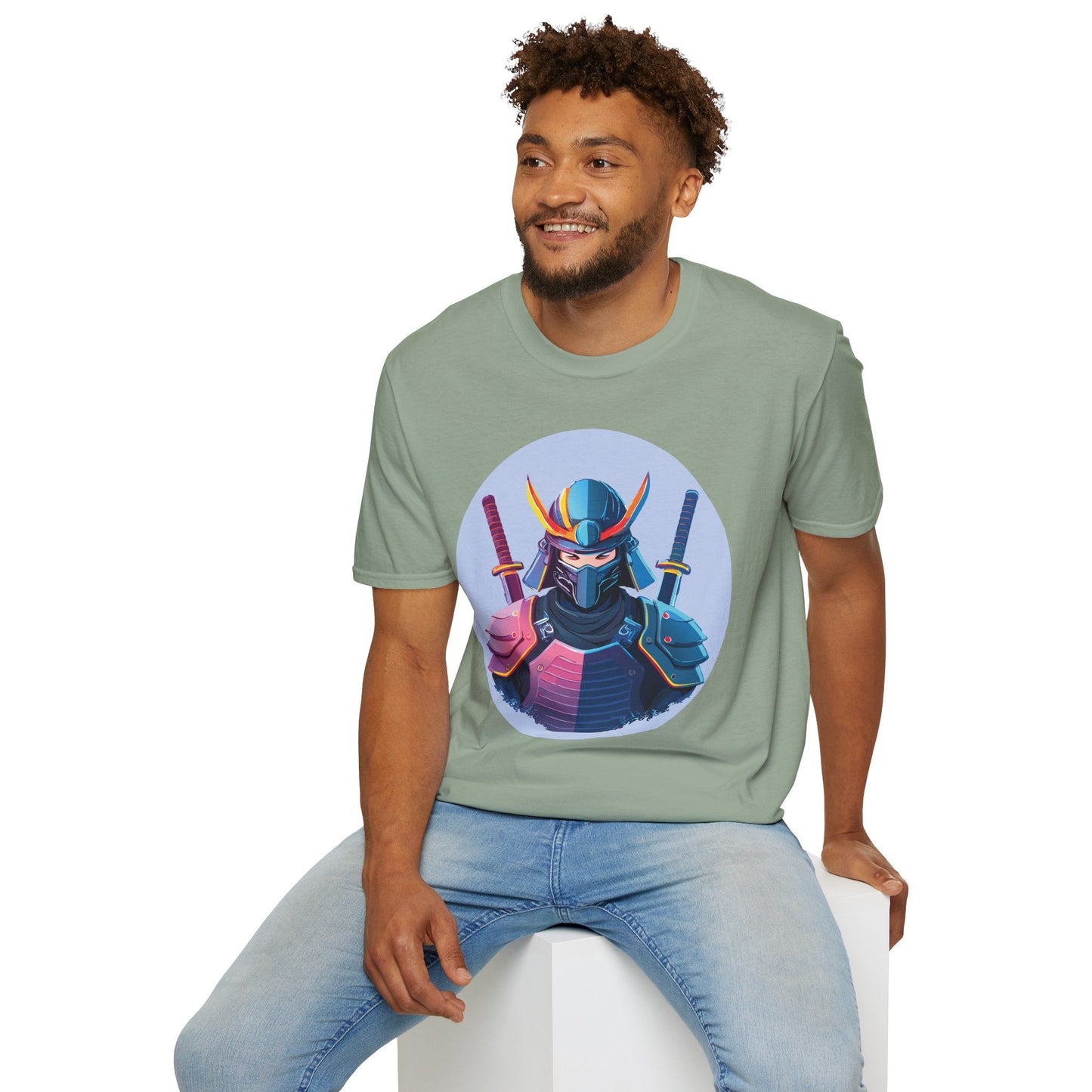 Samurai T Shirt Unisex Softstyle Gildan 64000 Breathable Cotton Tee For Everyday Wear