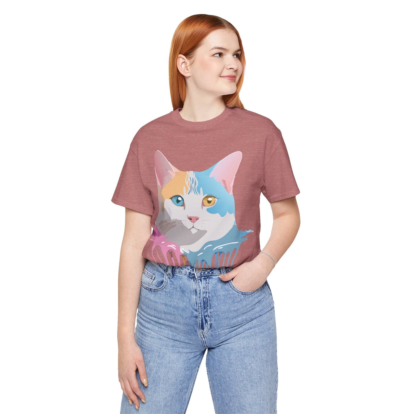 Cat Graphic Unisex 100 Cotton Vintage Design Tee 25