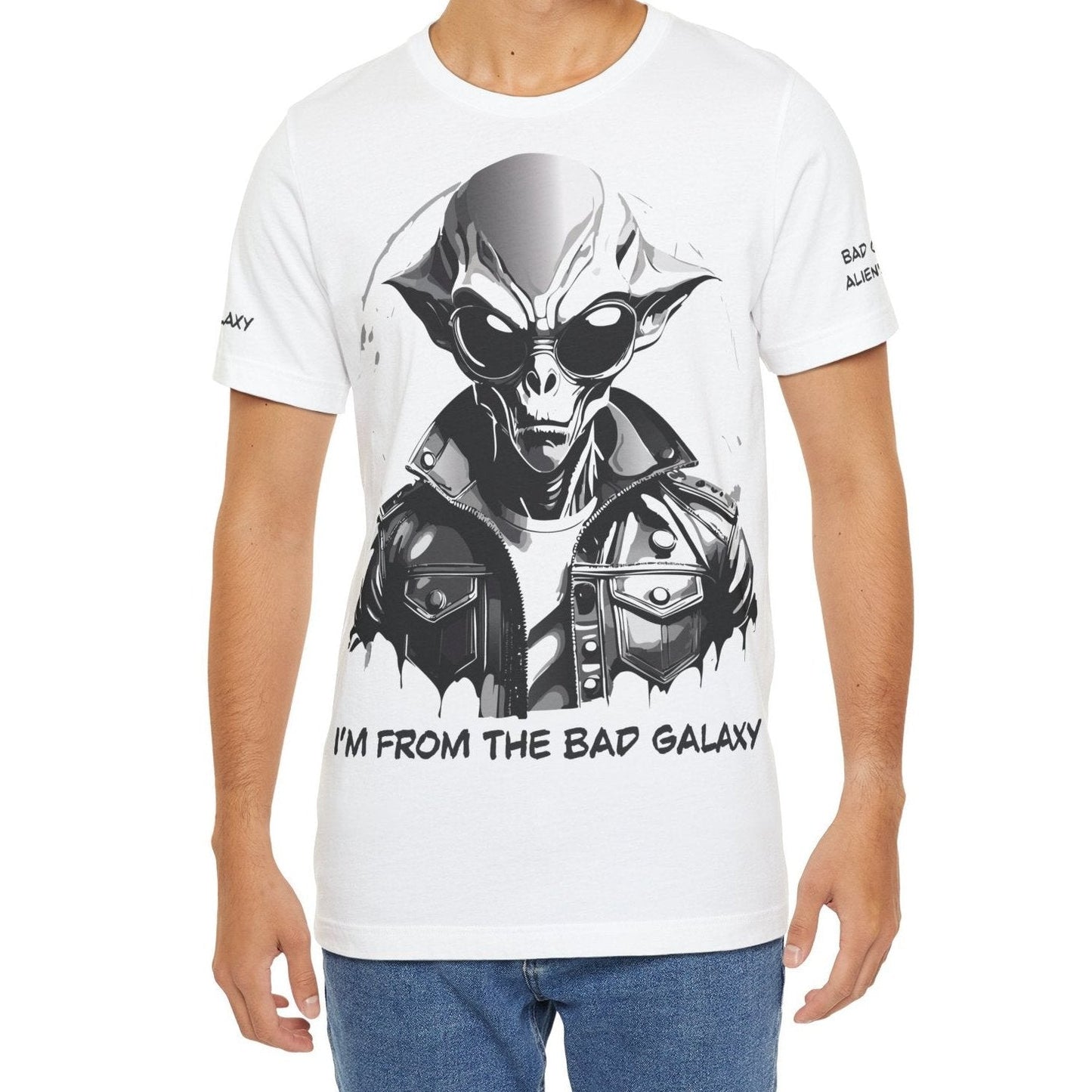Tee Shirt With Alien From Bad Galaxy 100 Cotton Made In USA Eco Friendly Ink Graphic Edition