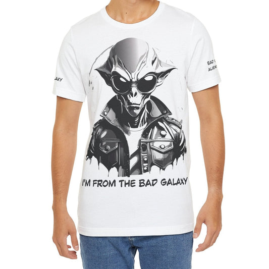 Tee Shirt With Alien From Bad Galaxy 100 Cotton Made In USA Eco Friendly Ink Graphic Edition
