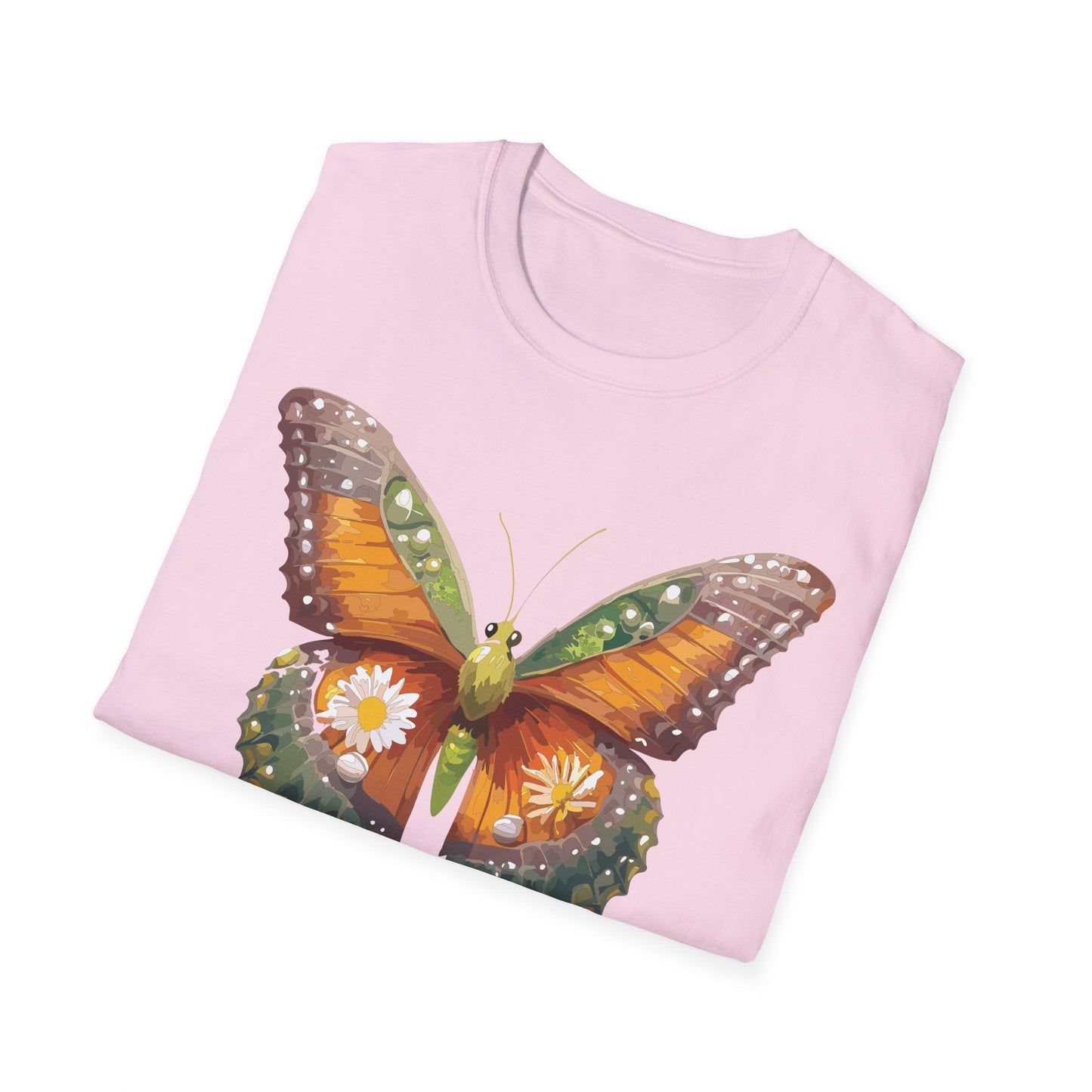 Butterfly T Shirt Unisex Monarch Shirt Gildan Softstyle 64000 100 Percent Ring Spun Cotton