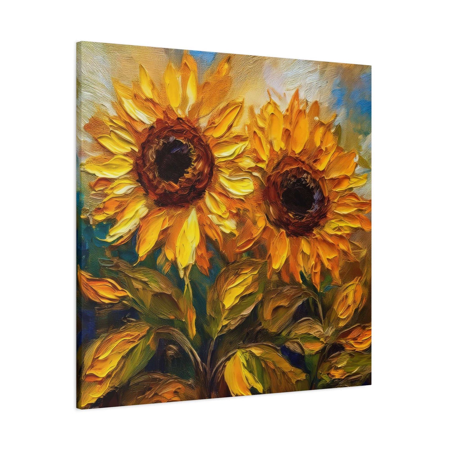 Sunflowers Print Canvas, Flowers Oil Paint Print 20x20, 24x24, 30x30, 32x32, 36x36, Floral Art Design Print Non-Frame MC-25