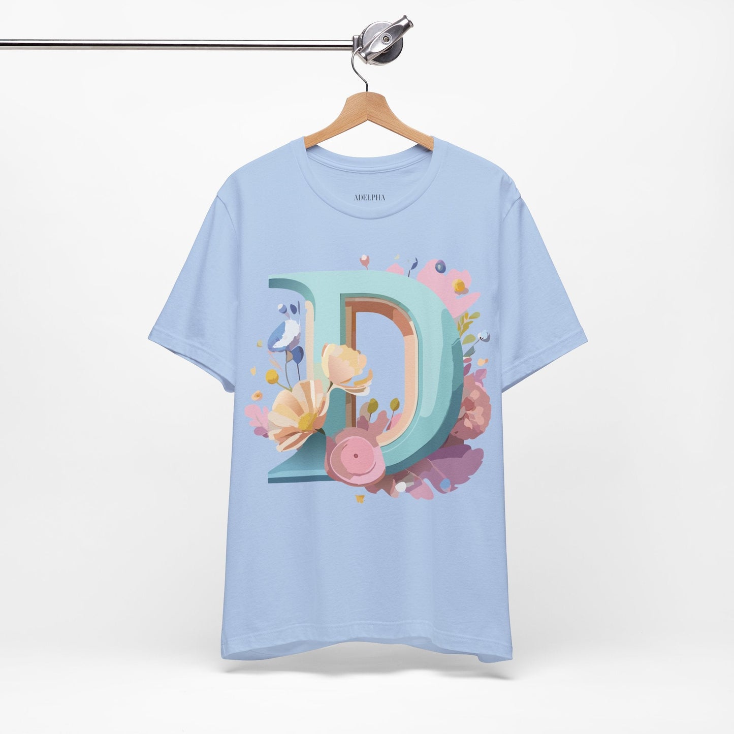 Letter D Shirt Graphic Tee Unisex Vintage Inspired Art Design Adelpha Premium Collection