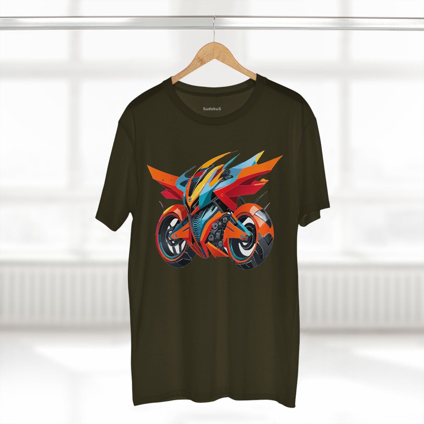 Moto Bike Graphic Unisex 100 Cotton Staple Tee 1