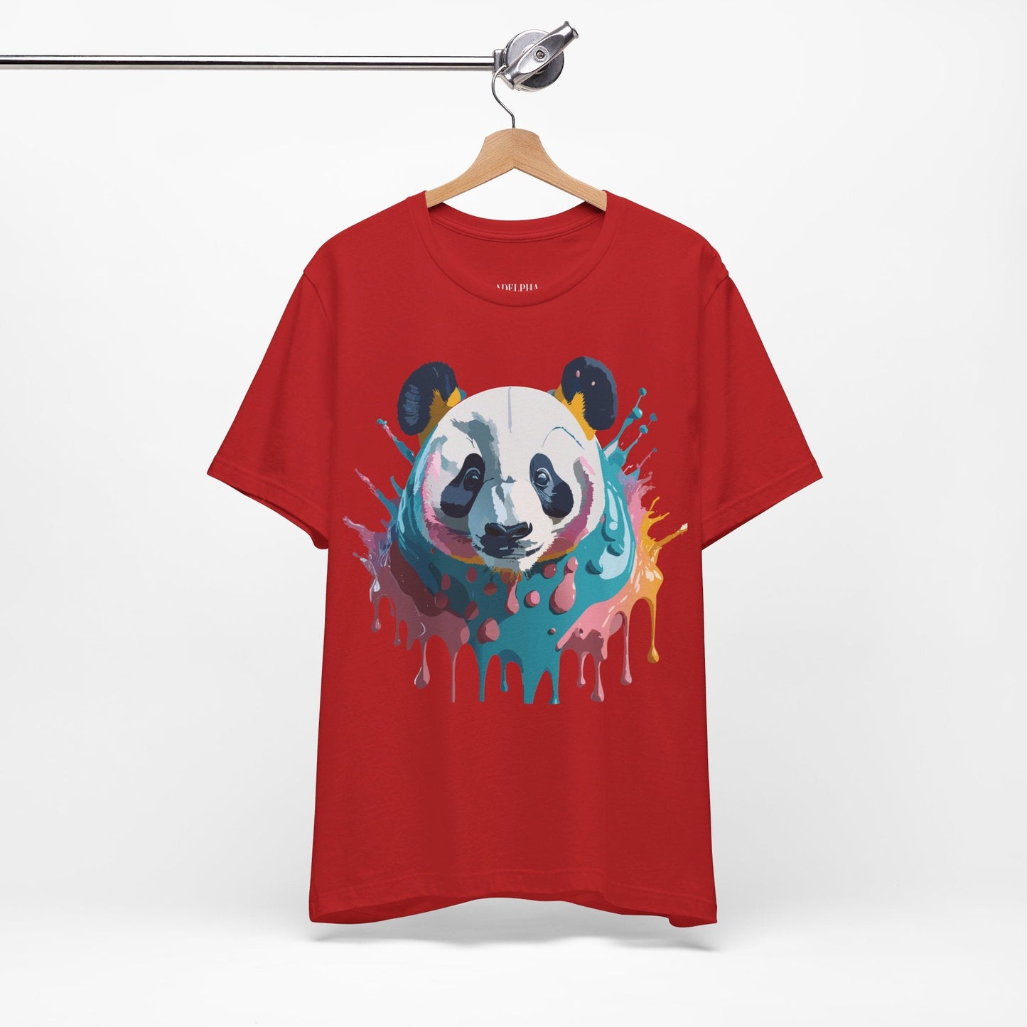 Panda Graphic Tee Unisex Short Sleeve Art Design By Adelpha Vintage Inspired Shirt