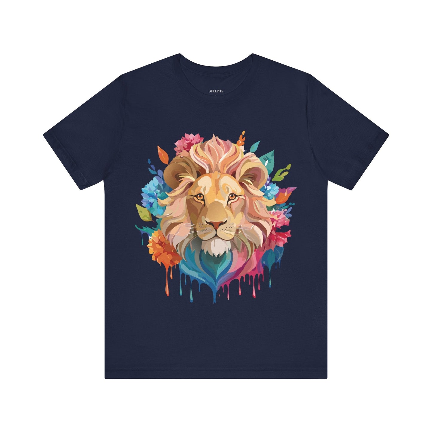 Lion Graphic Tee Unisex Jersey Short Sleeve Shirt With Vintage Adelpha Artwork Design