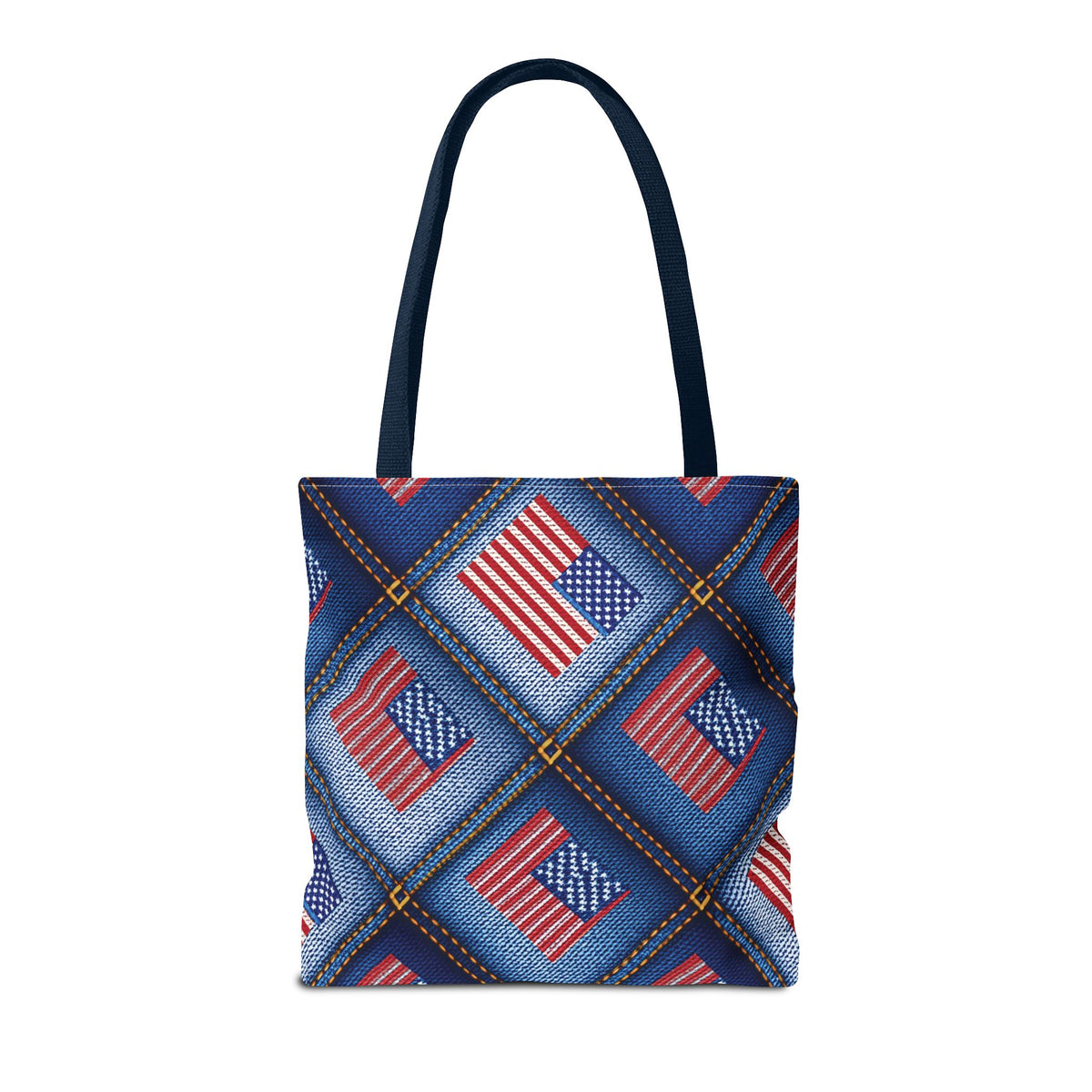 4th of July Graphic Denim Fabric Imitation Print Unisex Canvas Bag Poly Spun 3 Sizes Tote Bag 200-21