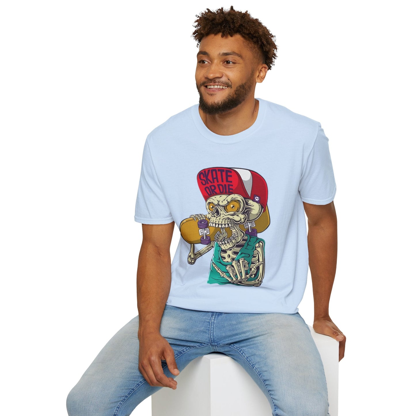 Skull T Shirt Skeleton Tee Unisex Softstyle Cotton Gildan 64000 Graphic Tee For Everyday Wear