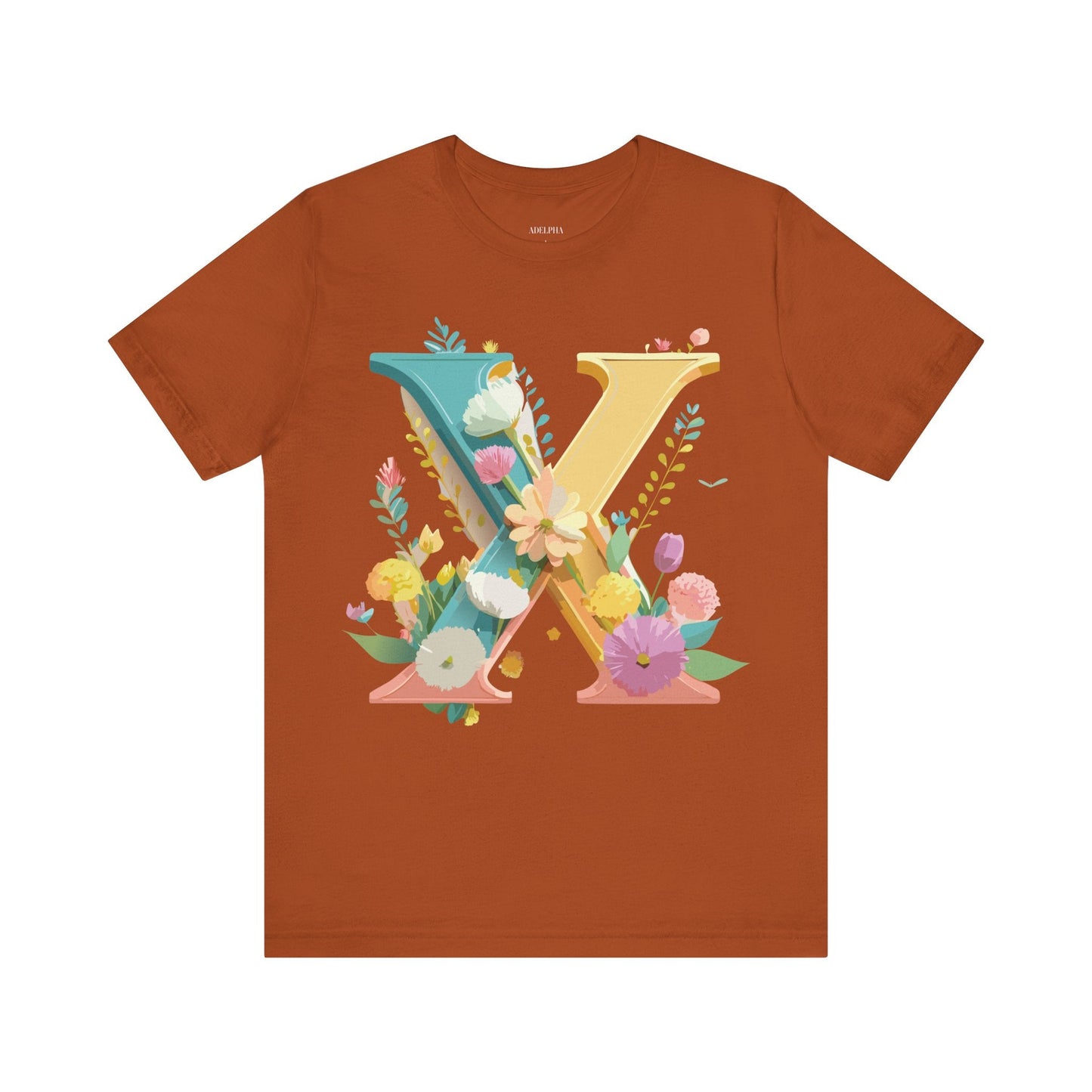 Letter X Shirt Unisex Graphic Tee Adelpha Vintage Inspired Artwork Short Sleeve Edition