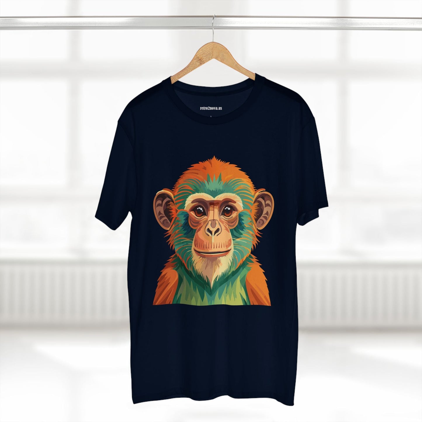 Retro2Nova Monkey Shirt Unisex Premium Cotton Staple Tee With Original Art Design From Our Art Collection
