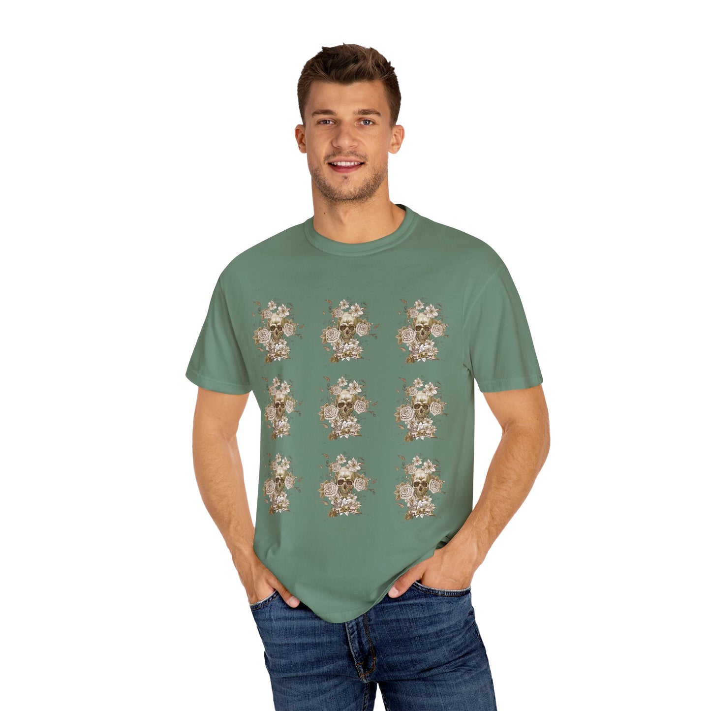 Unisex Cotton Tee Shirt with Skull