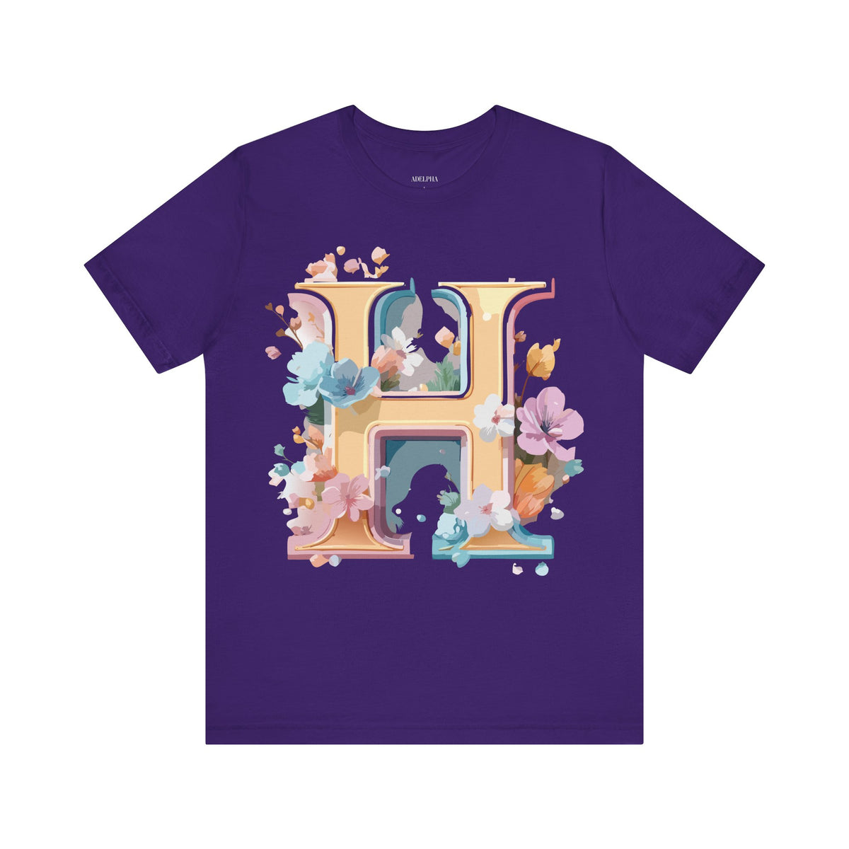 Letter H Graphic Unisex Cotton Bella+Canvas Tee with Art Letter Design