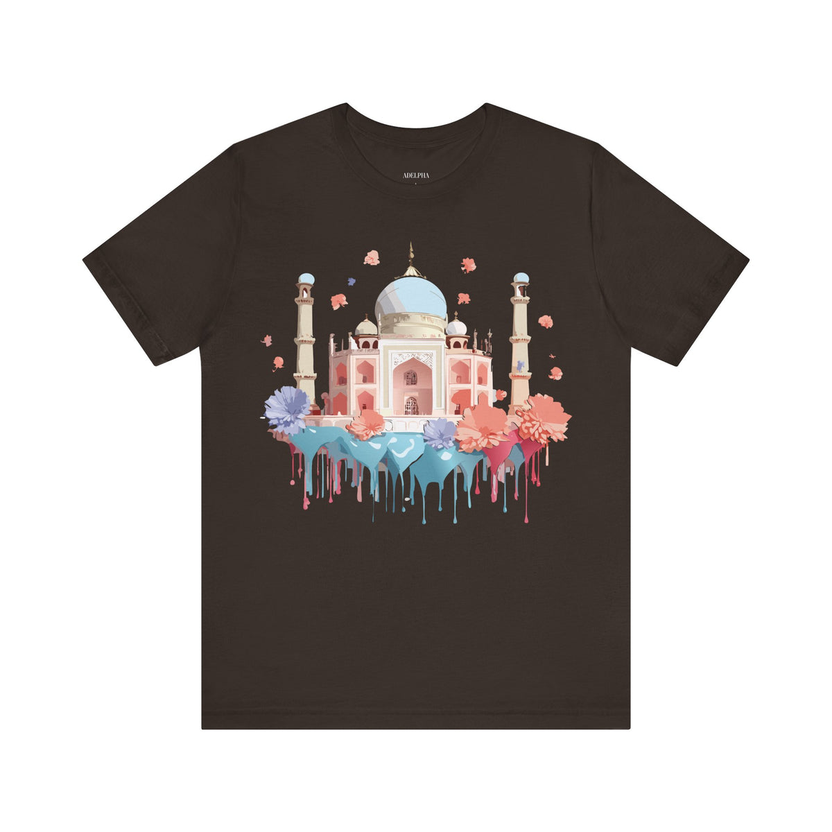Graphic Unisex Cotton Bella+Canvas Tee Shirt with Taj Mahal