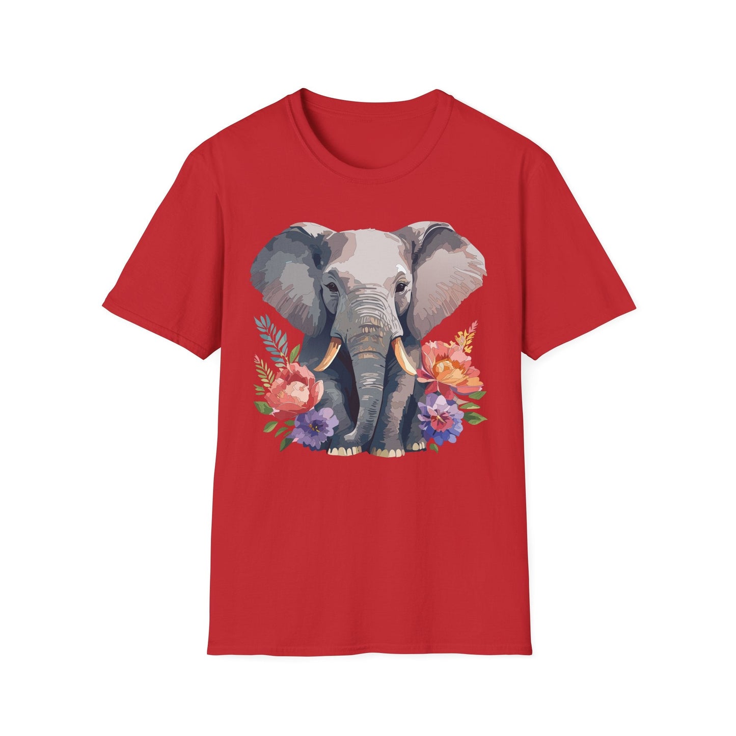 Elephant T Shirt Unisex Gildan Softstyle 64000 100 Percent Ring Spun Cotton Casual Tee