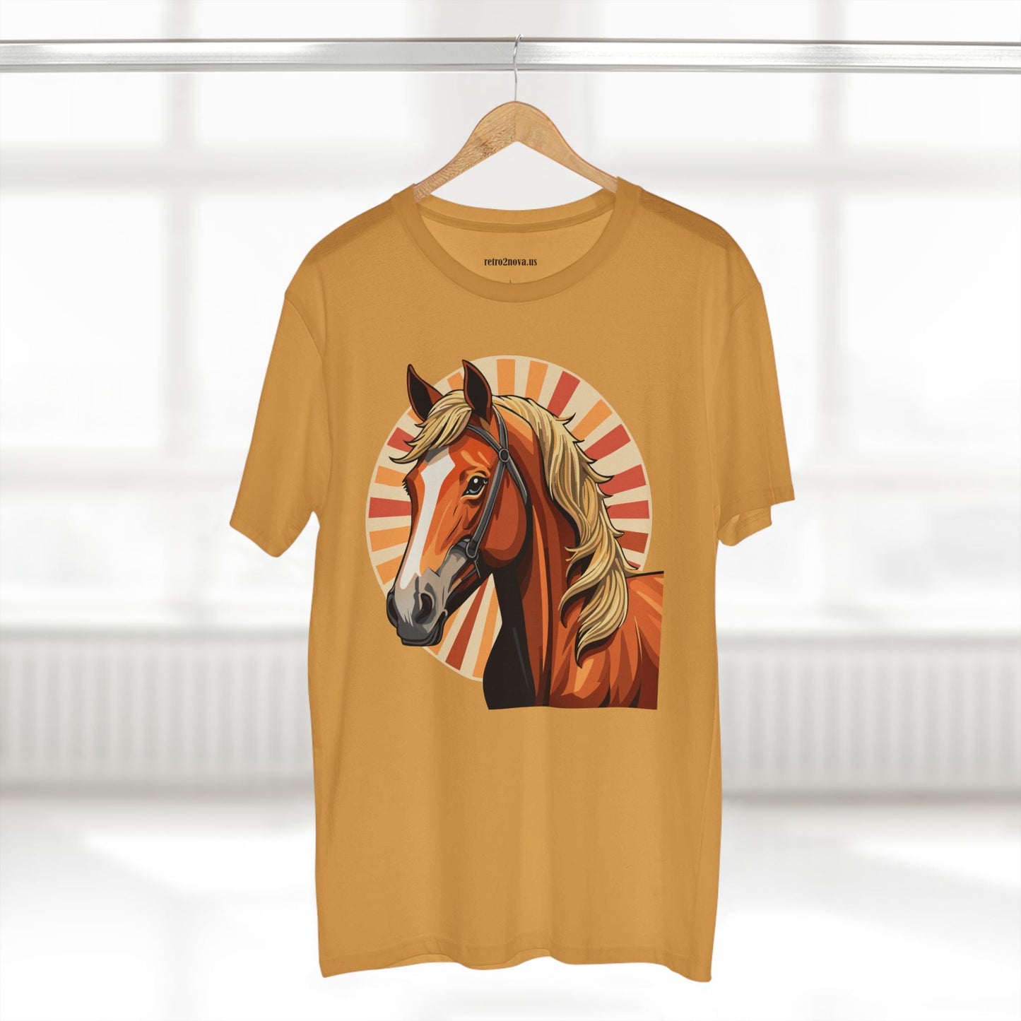 Unisex Premium Cotton Art Tee Featuring Horse Illustration Retro2Nova Animals Shirt Collection For All Seasons