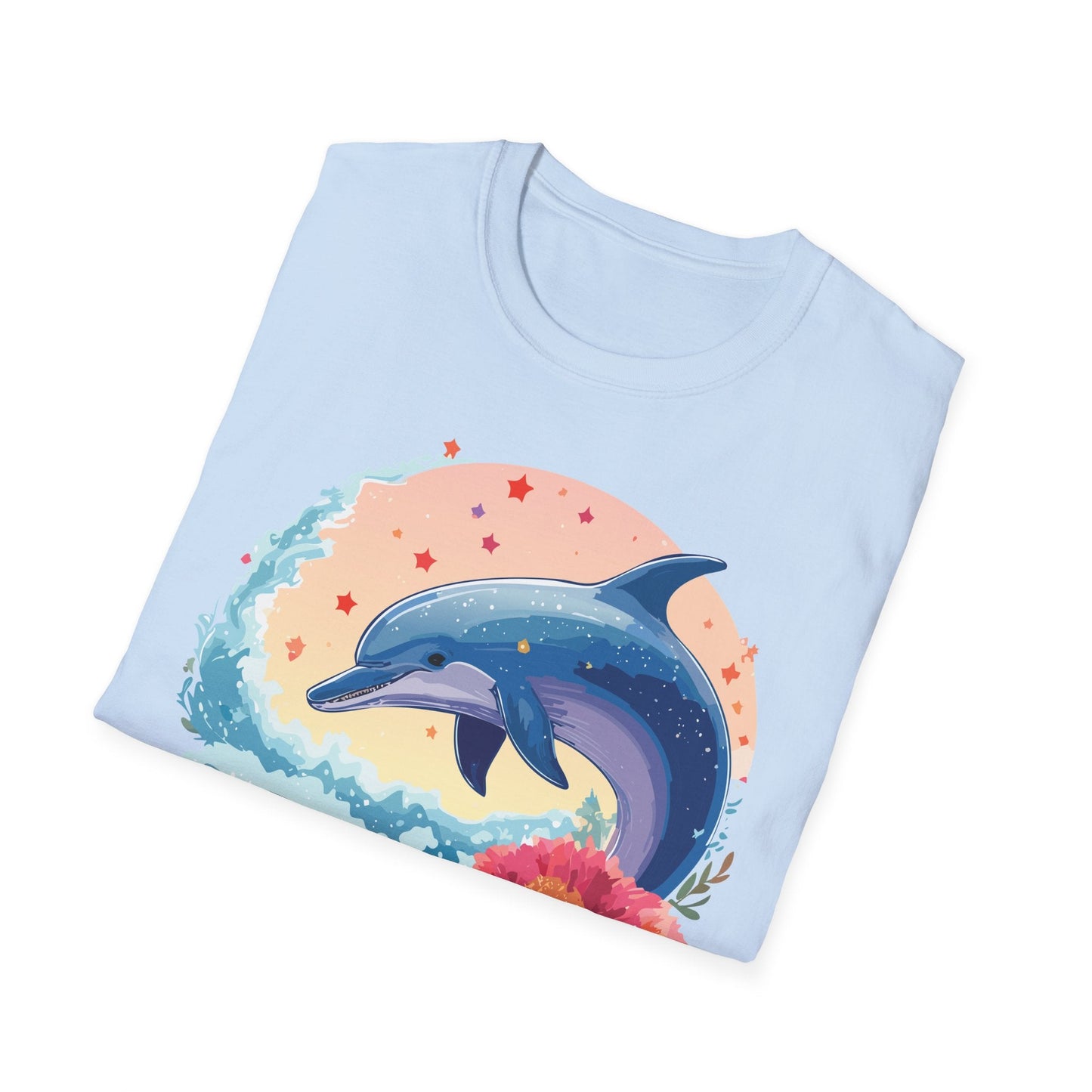 Dolphin Shirts Unisex Tee 100 Percent Ring Spun Cotton Gildan Softstyle 64000 For Everyday Comfort