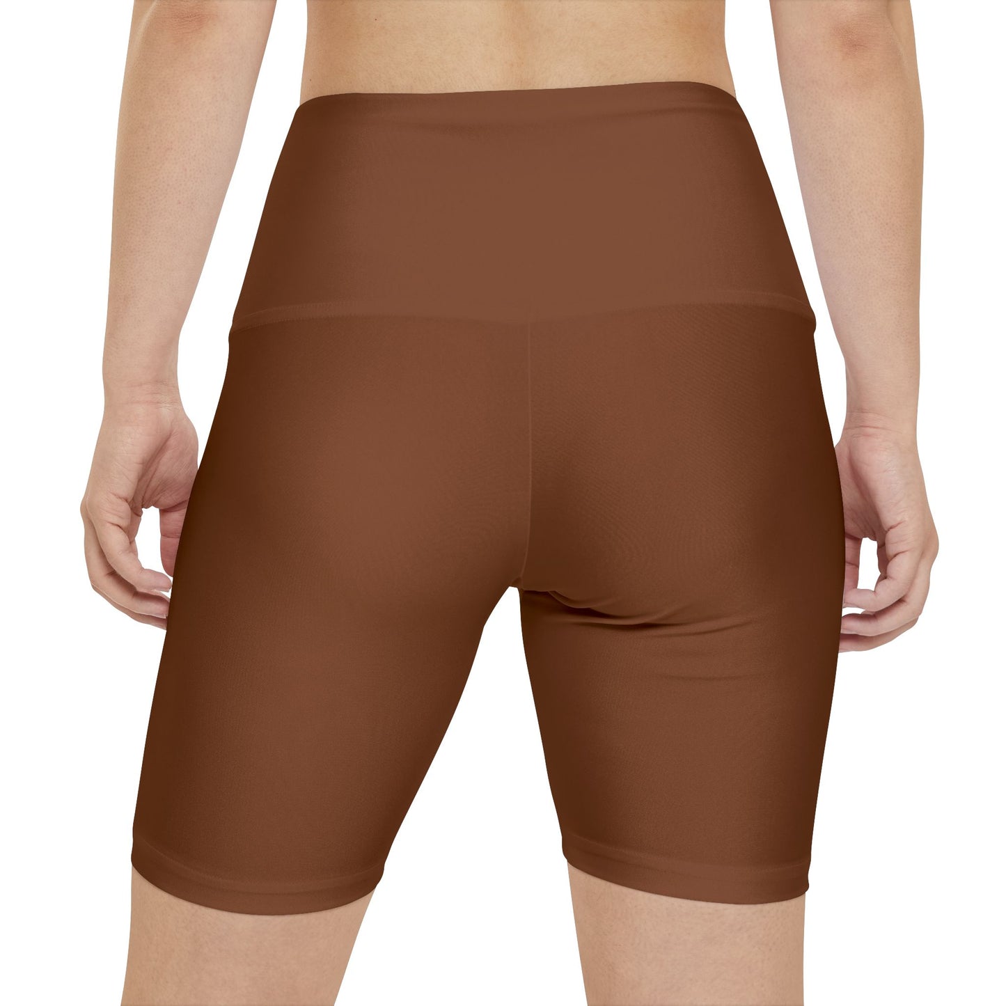 Saddle Brown Women's Workout Shorts — High-Waist Athletic Biker Shorts