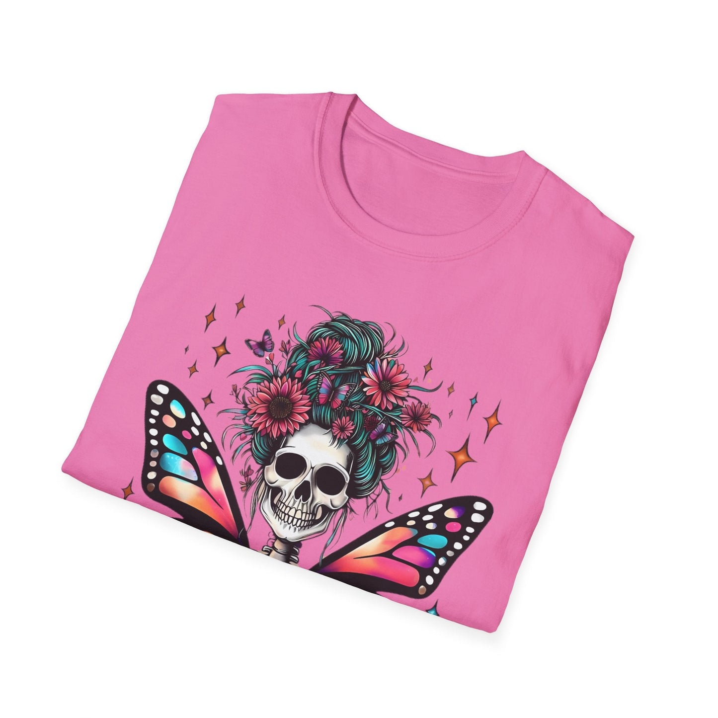 Unisex Skull Graphic Tee Shirt Short Sleeve Skeleton Gildan Softstyle 64000 100 Ring Spun Cotton