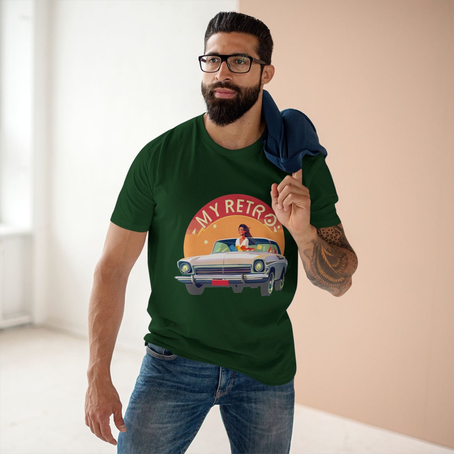 Retro Car Shirts Vintage Car RC-26 Unisex Premium Cotton Tee With Original Art Design