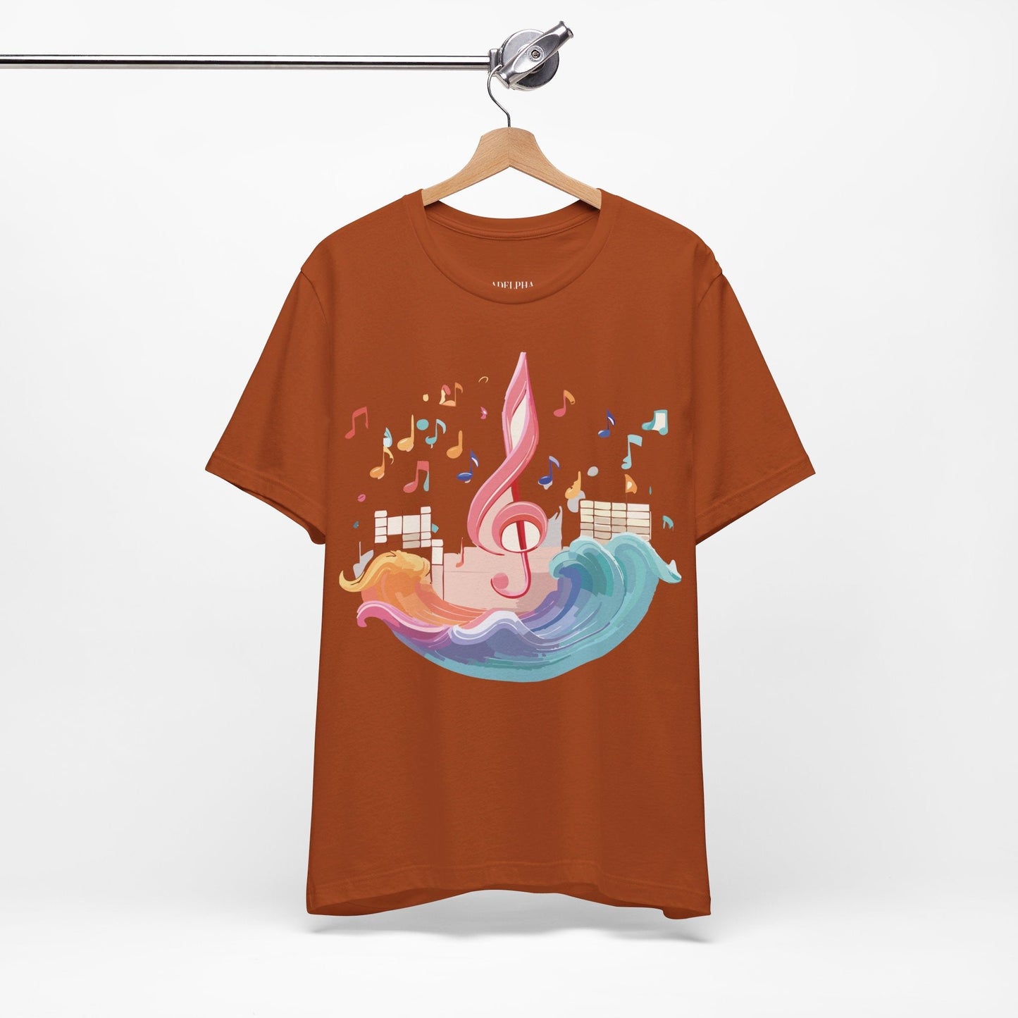 Adelpha Music Graphic T Shirt Unisex Short Sleeve Tee Vintage Inspired Art Design Premium