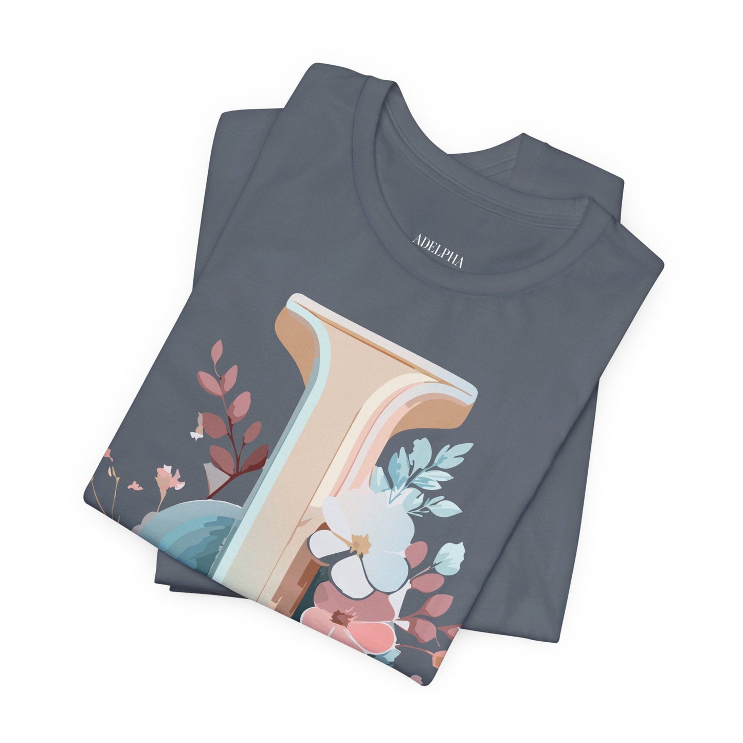 Letter J Shirt Graphic Unisex Tee With Original Vintage Inspired Artwork By Adelpha