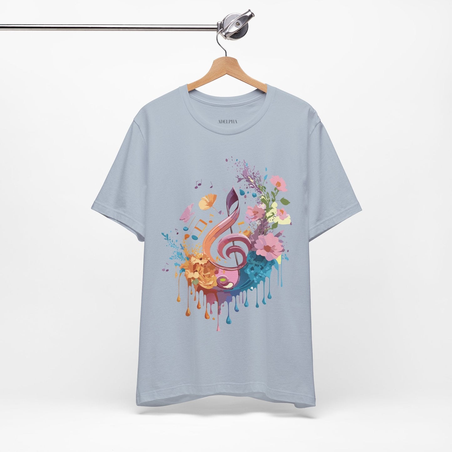 Music Graphic Unisex 100 Cotton Vintage Art with Musical Elements Tee 115