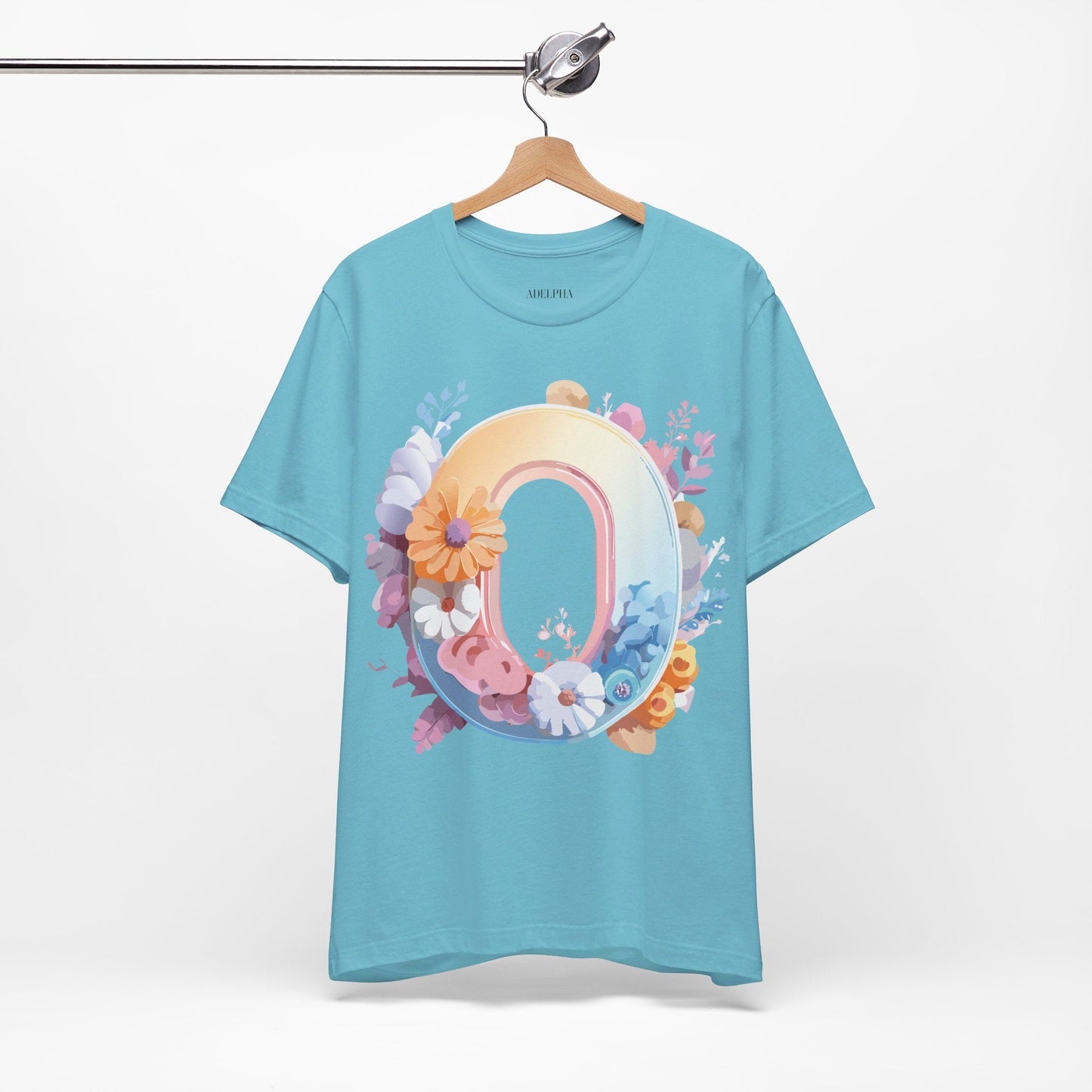 Letter O Graphic Tee Unisex Shirt Adelpha Vintage Inspired Art Design Short Sleeve