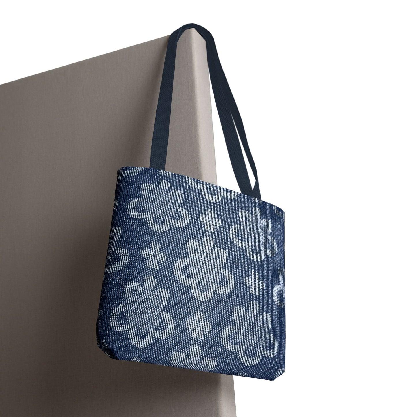 Denim Fabric Imitation Print Unisex Canvas Bag Poly Spun 3 Sizes Tote Bag 108