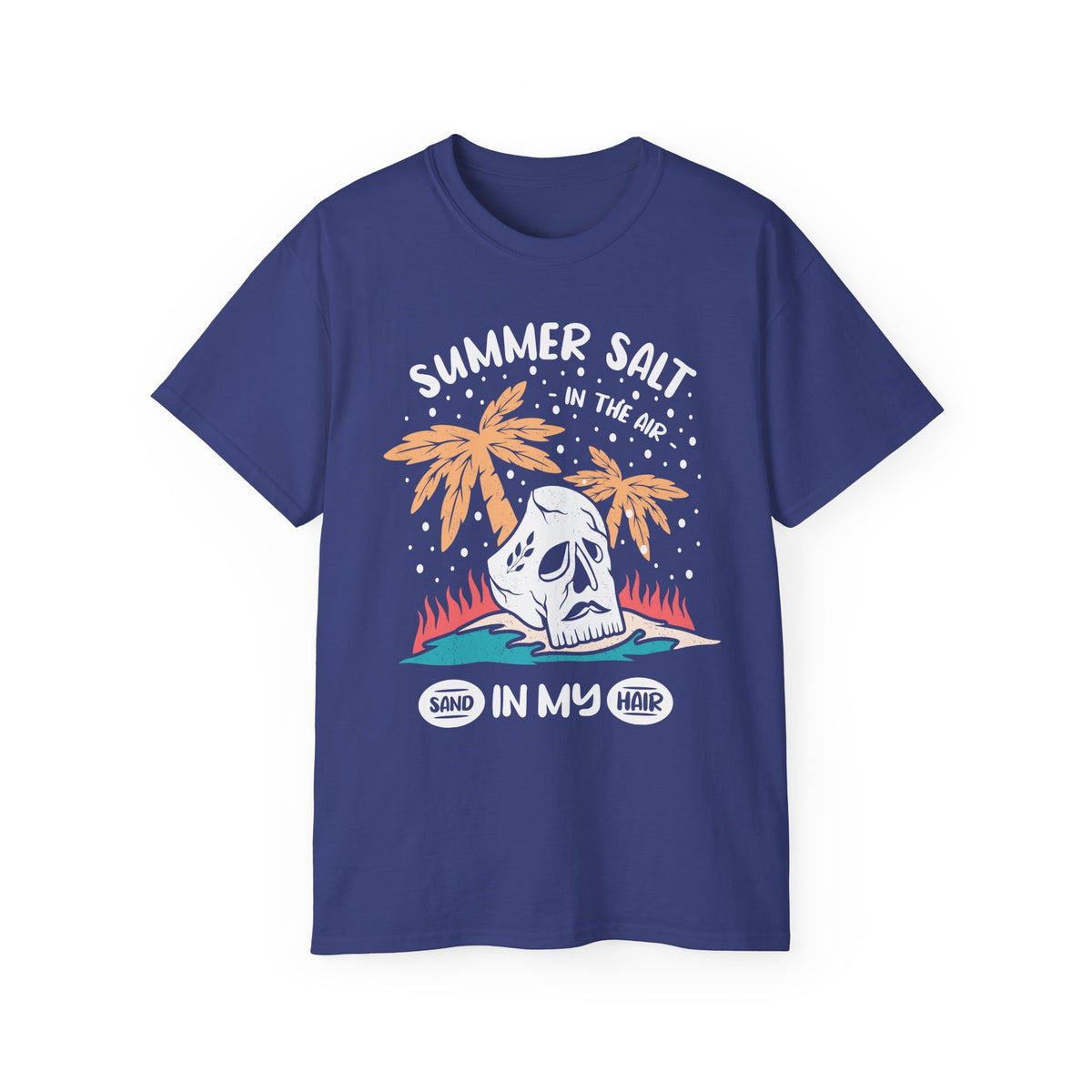 Summer Salt Skull Tee | Palm Trees Beach Vibes Graphic Shirt