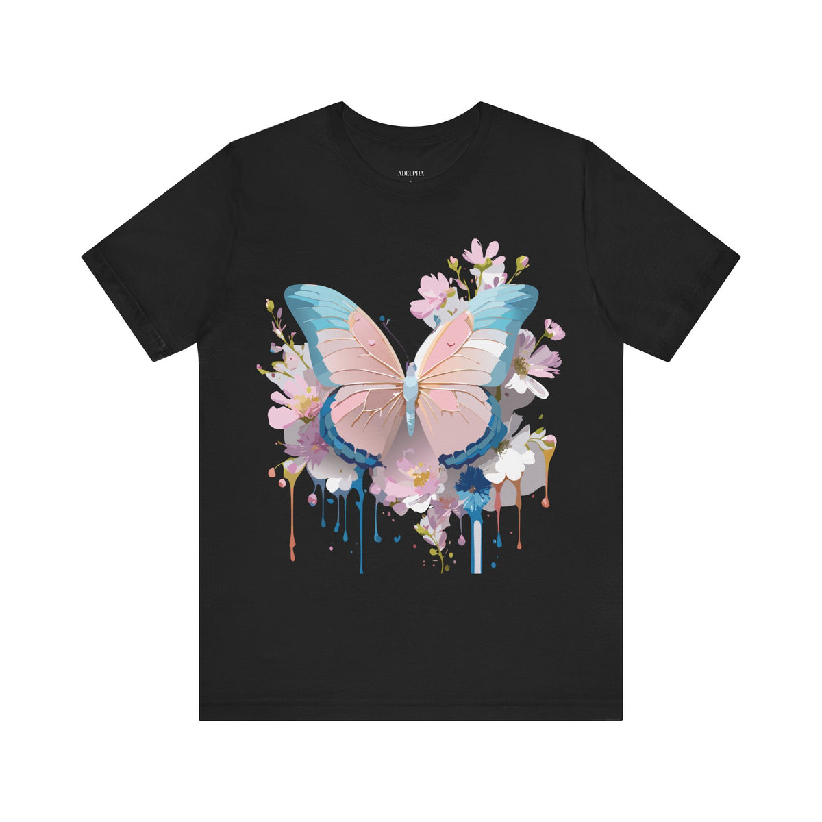 Butterfly Graphic Unisex Cotton Bella+Canvas Tee with Art Design n81